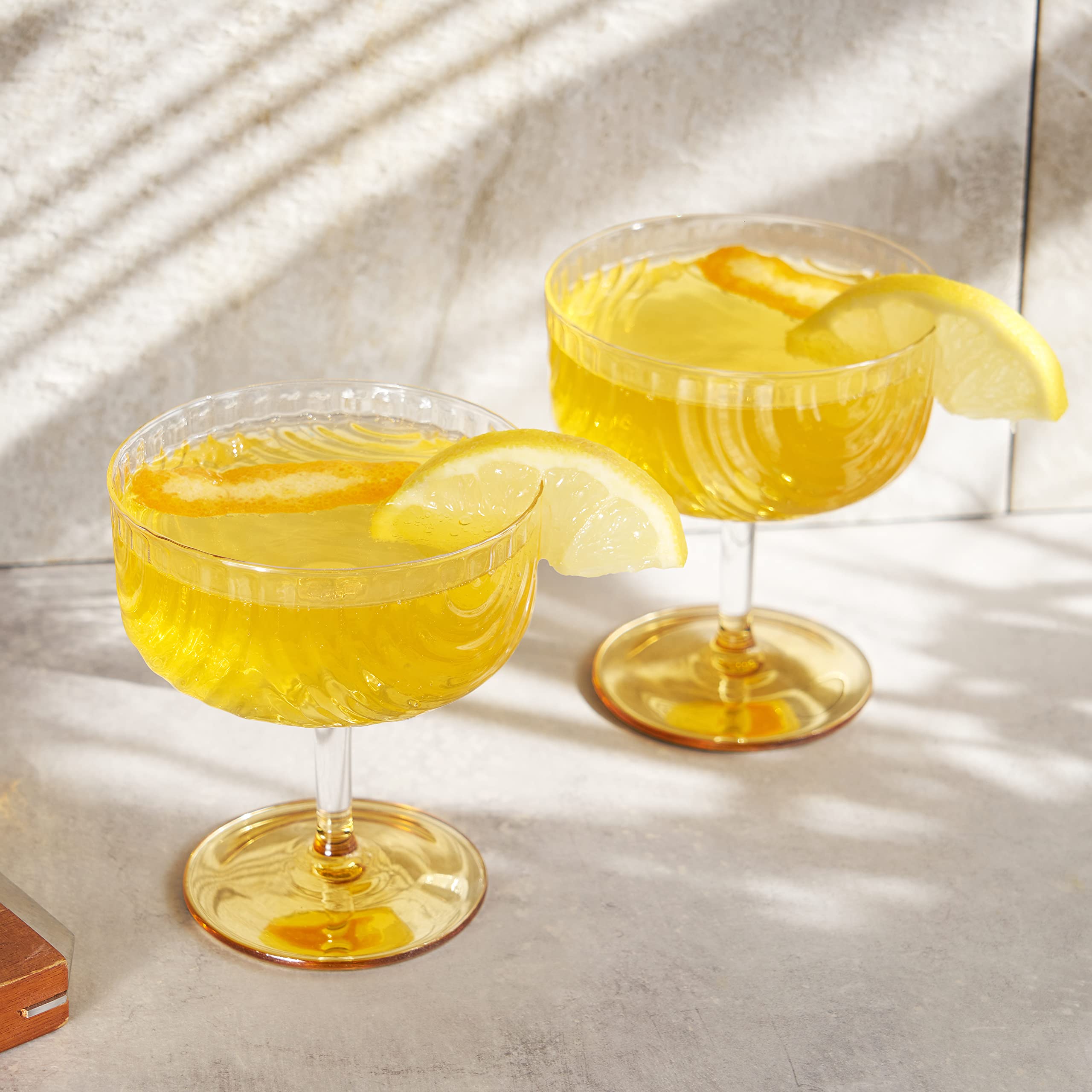 Viski Gatsby Coupes, Stemmed Cocktail Glasses Set of 2
