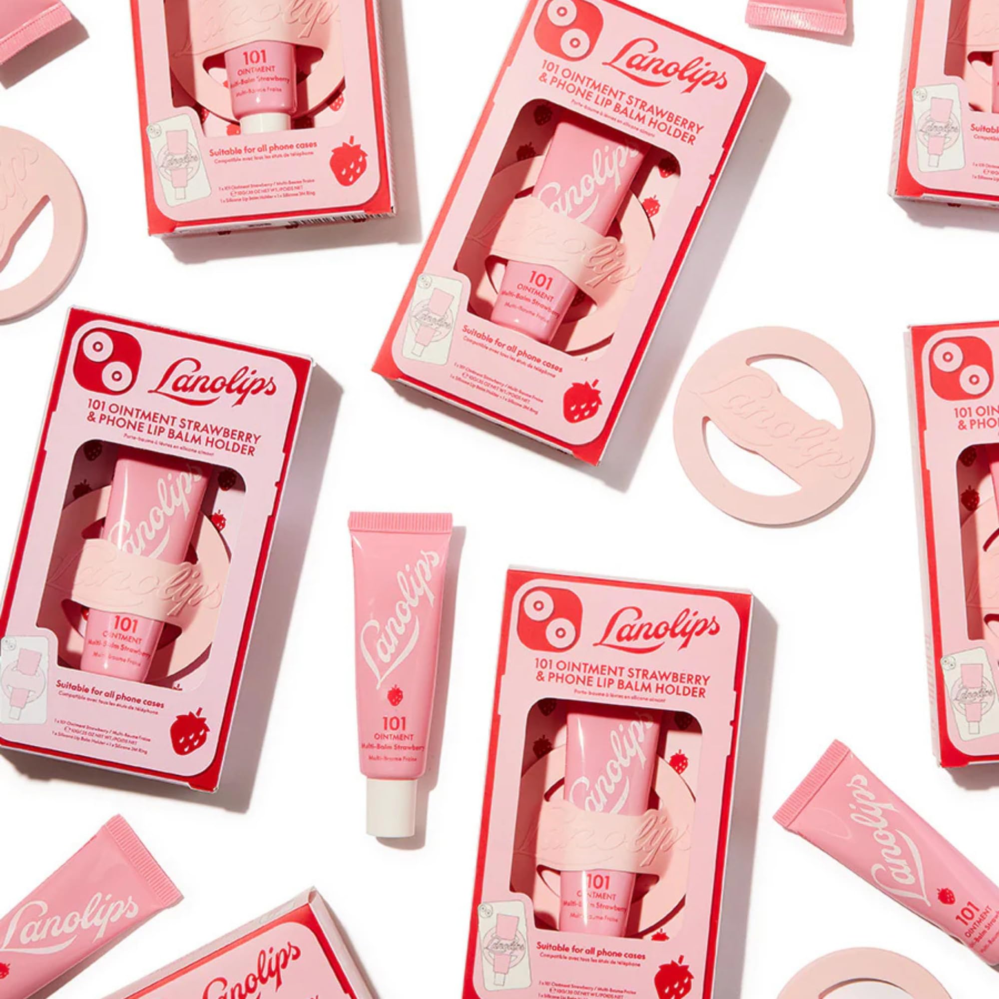 Lanolips 101 Ointment Strawberry & Lip Phone Holder