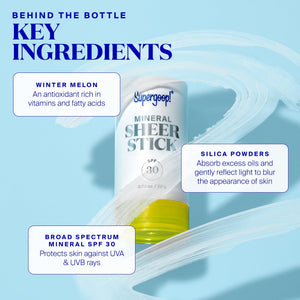 Supergoop! Mineral Sheer Stick SPF 30 Sunscreen - Pack of 2