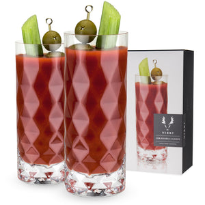Viski Raye Gem Crystal Highball Tumblers Set of 2