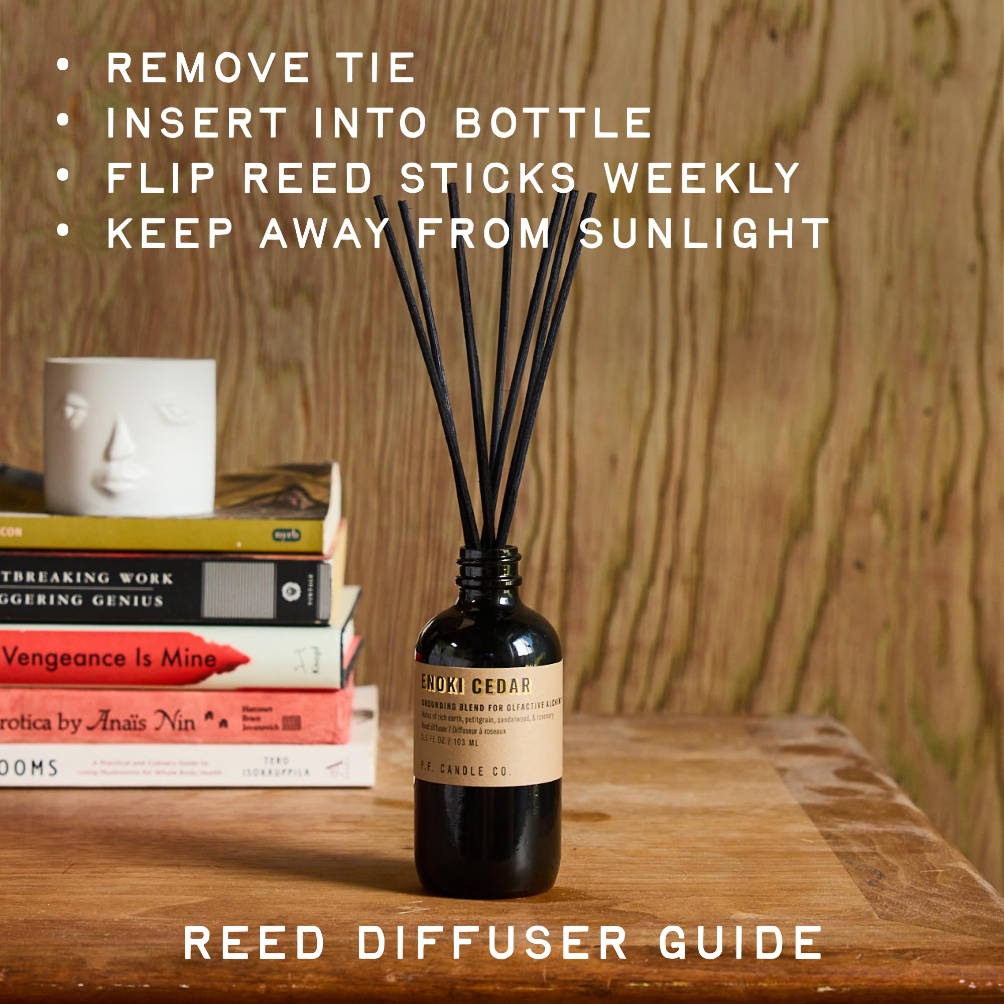 P.F. Candle Co. Enoki Cedar Alchemy Scented Rattan Reed Diffuser