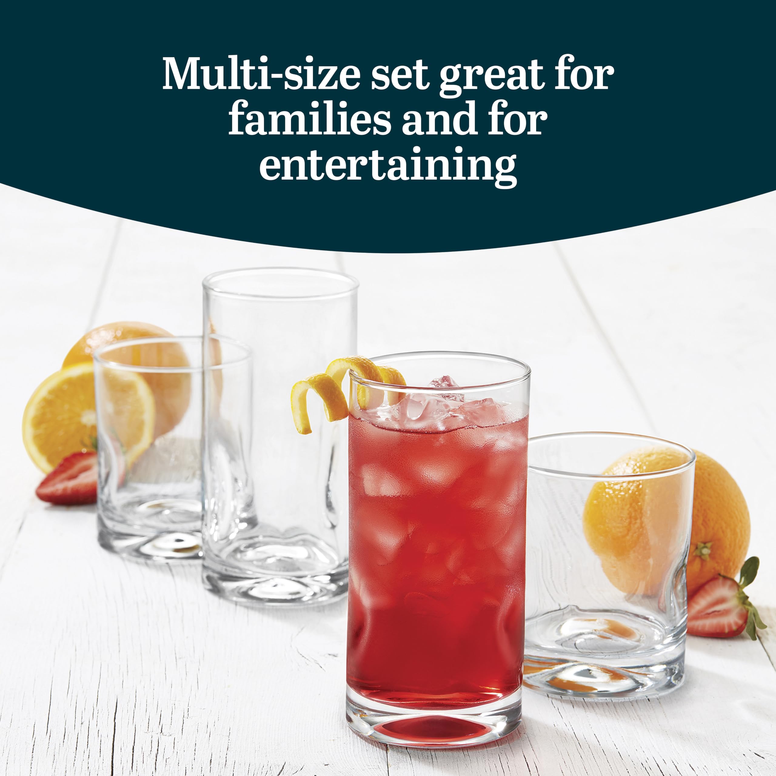 Libbey Impressions 16-Piece Tumbler and Rocks Glass Set