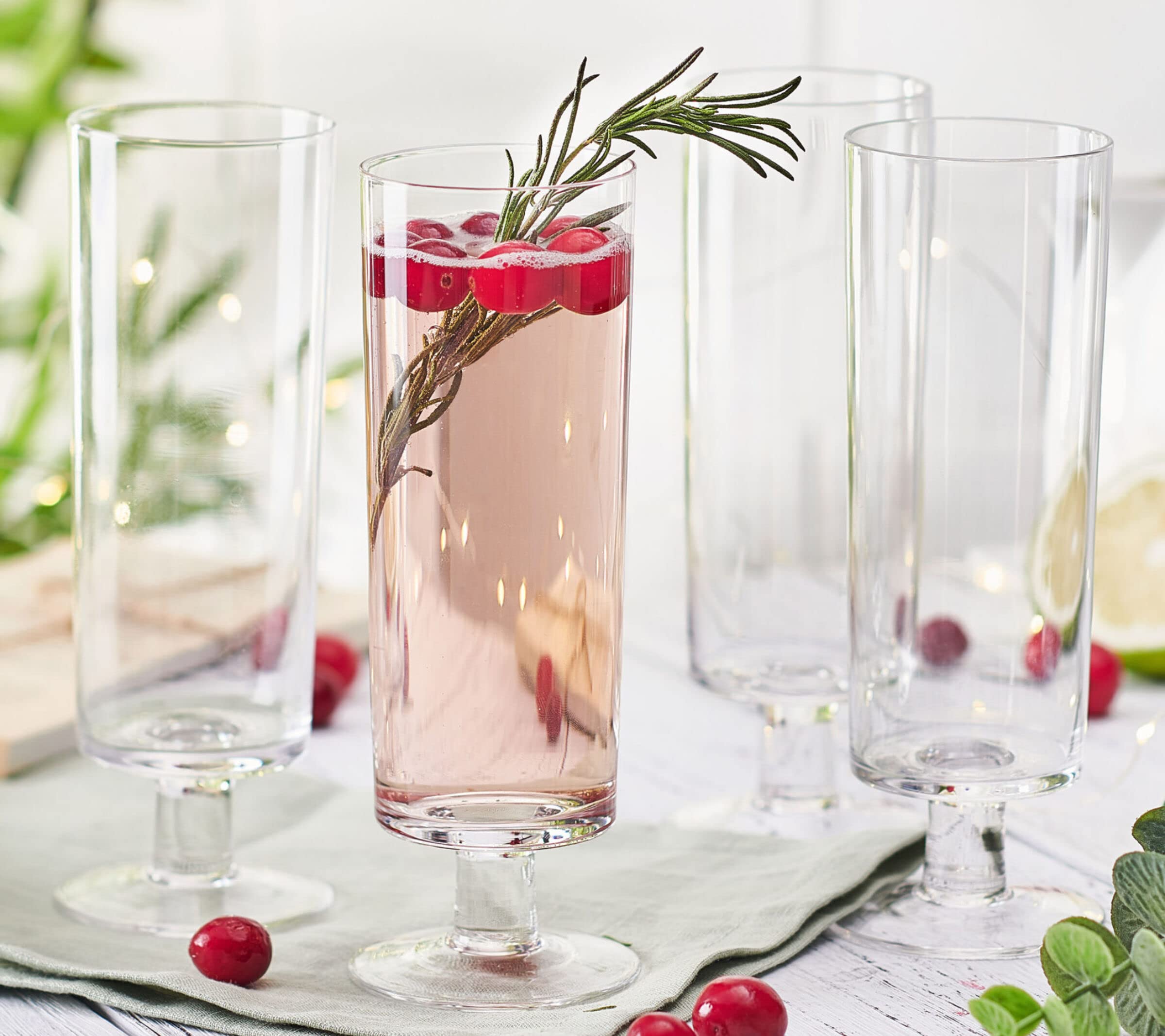 Mikasa Craft Cocktail Set of 4 Spritzer Champagne Prosecco Wine Flute Glasses, 9.5-Ounce, Clear