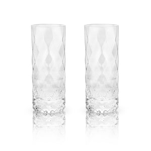 Viski Raye Gem Crystal Highball Tumblers Set of 2