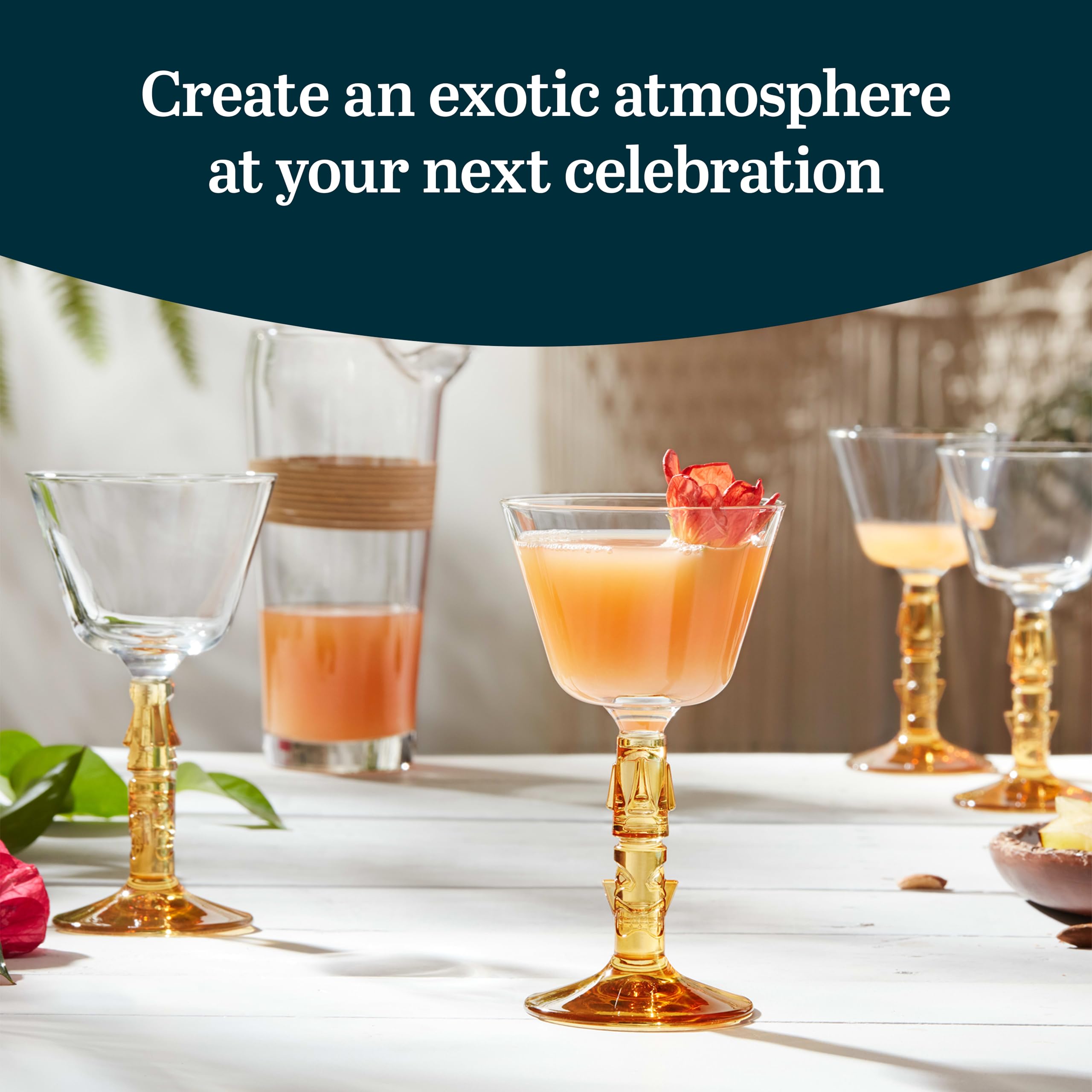 Libbey Tiki Mai Tai Glasses Set of 4