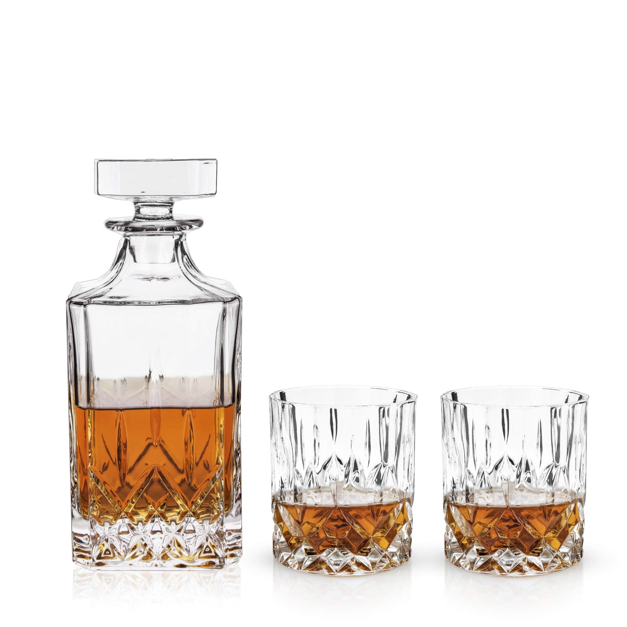 Viski Admiral 3-Piece Whiskey Decanter Set with Glasses