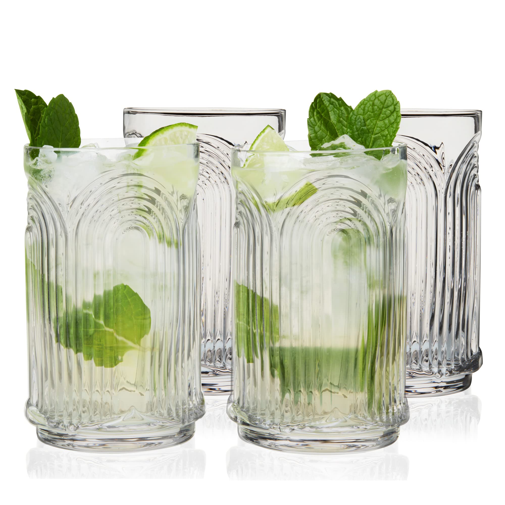 Viski Beau Highball Glasses - Set of 4