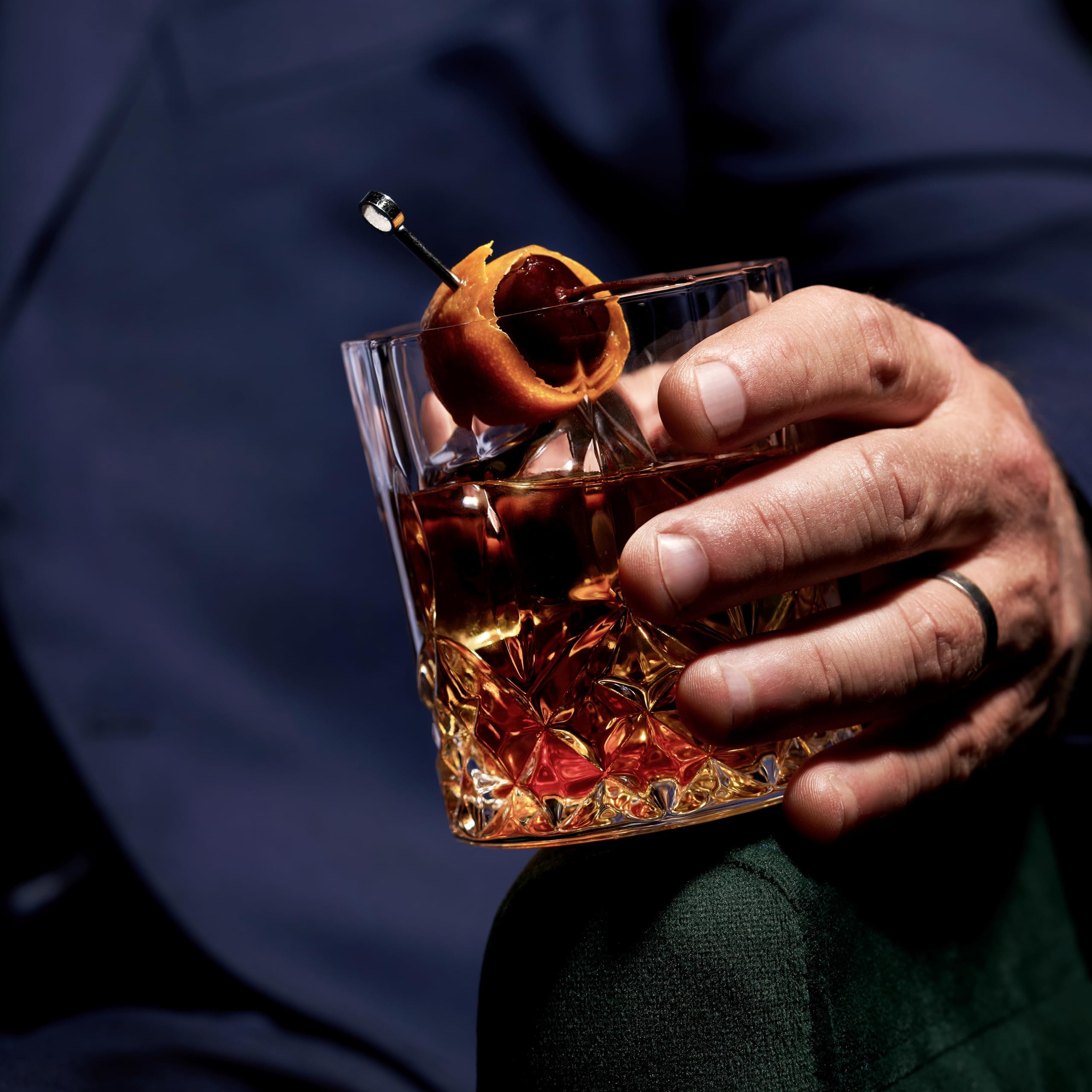 Viski Admiral Crystal Whiskey Tumbler Set of 4