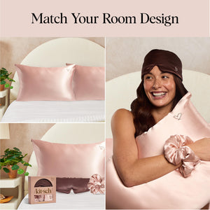 Kitsch Night time Renewal 3PC Sleep Set - Satin Pillowcase with Zipper for Hair & Skin