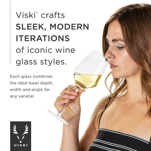 Viski Raye Angled Burgundy Glasses Set of 2