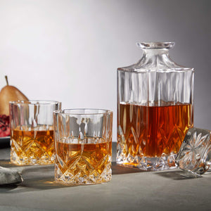 Viski Admiral 3-Piece Whiskey Decanter Set with Glasses