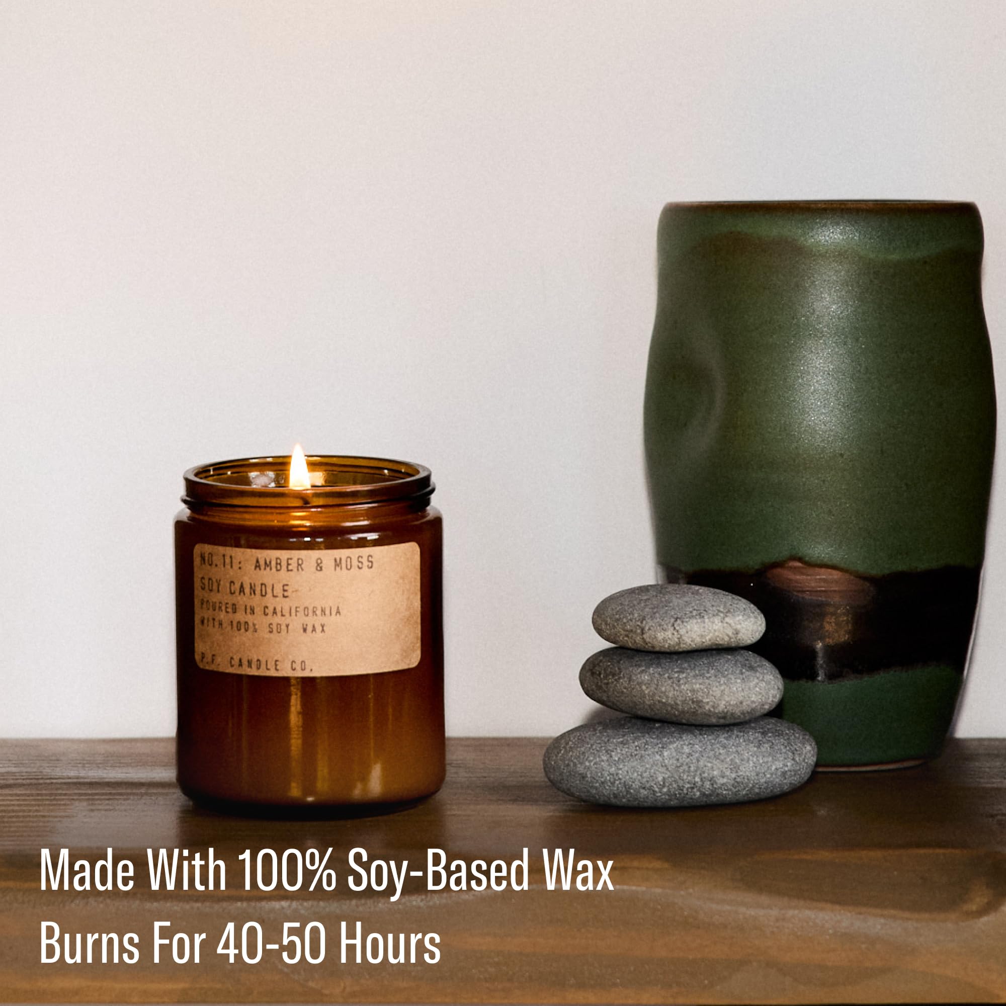 P.F. Candle Co. Amber & Moss Classic Standard Scented Soy Wax Candle