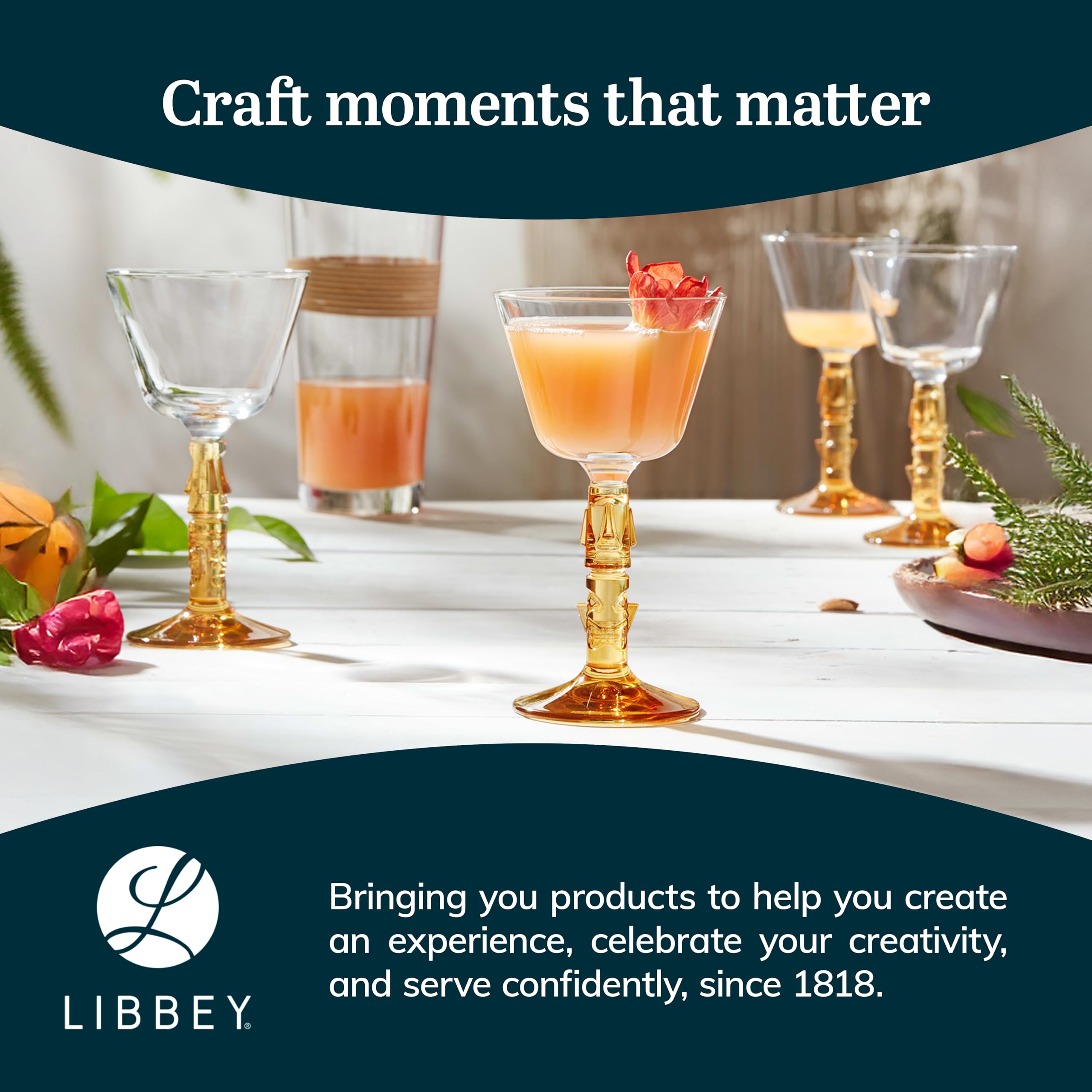 Libbey Tiki Mai Tai Glasses Set of 4