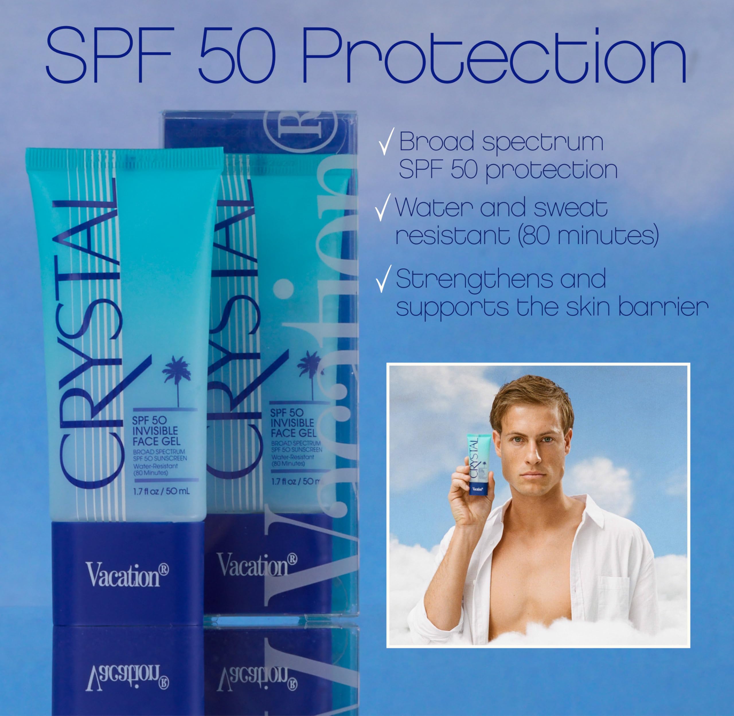Vacation Crystal SPF 50 Face Gel