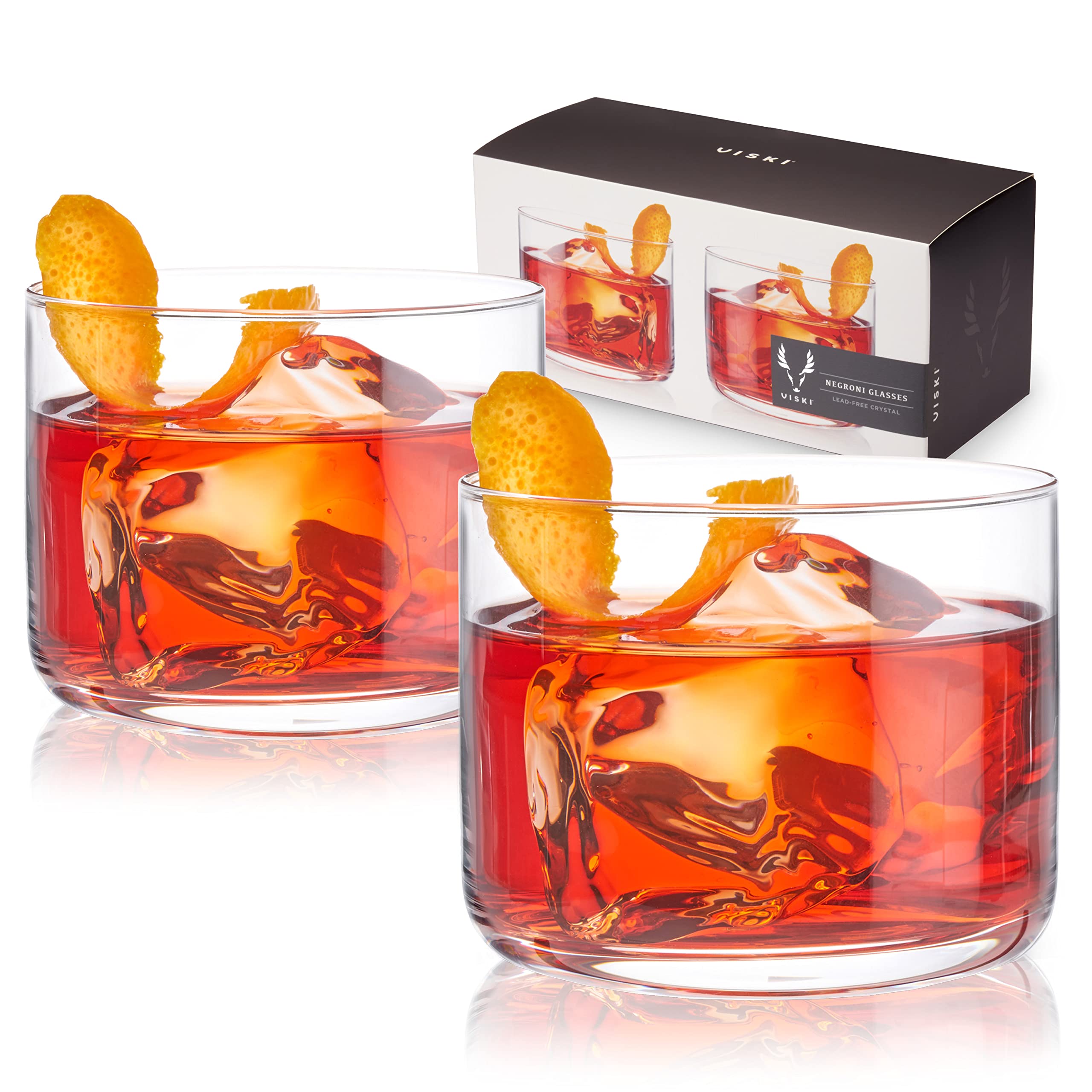 Viski Raye Crystal Negroni Glasses