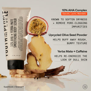 Youth To The People 10% AHA + Yerba Mate Smoothing Energy Body Scrub