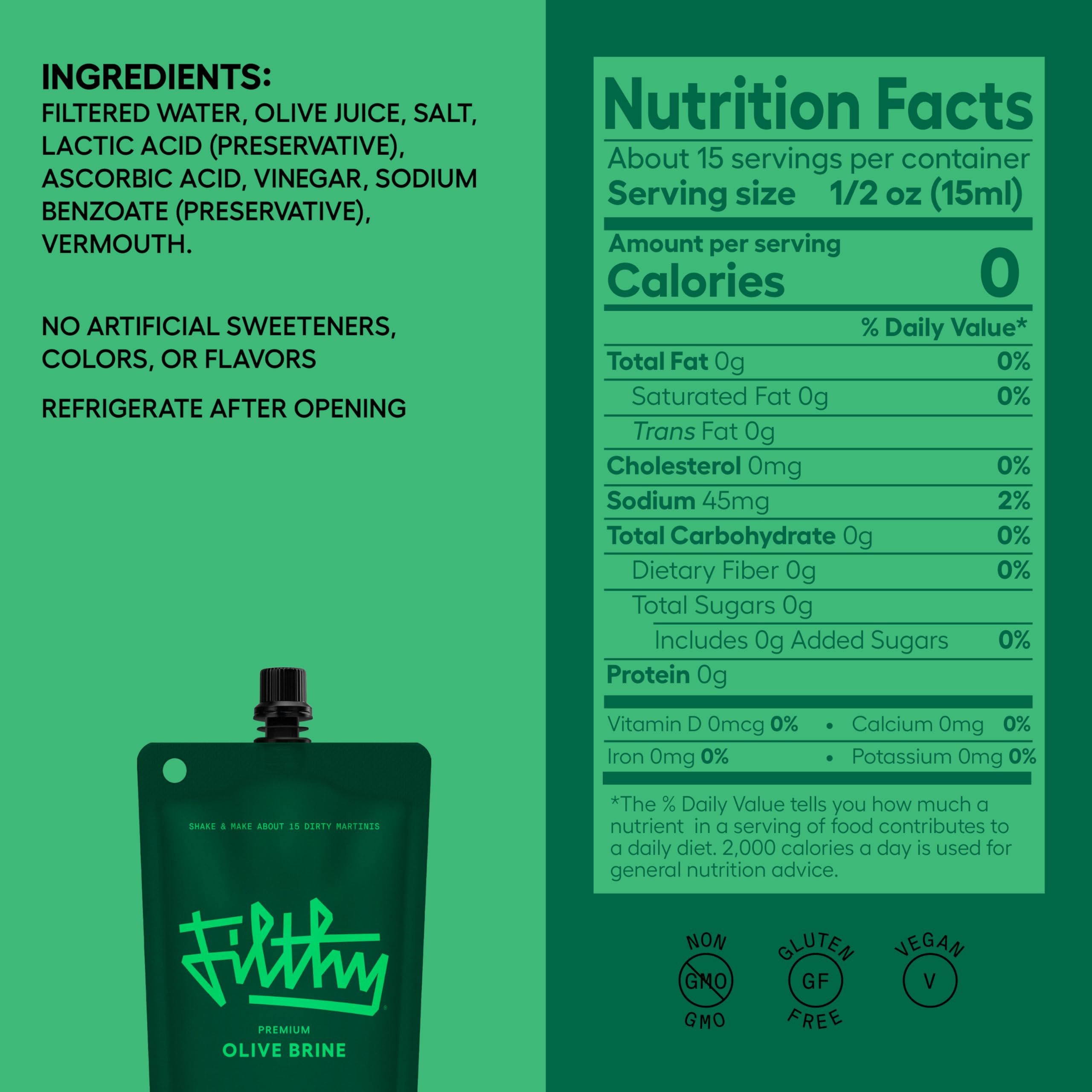 Filthy Olive Brine, Premium Cocktail Mixer