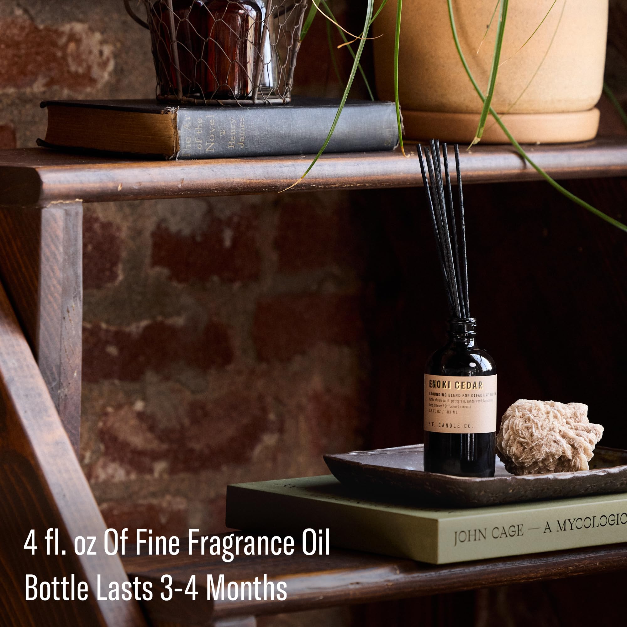 P.F. Candle Co. Enoki Cedar Alchemy Scented Rattan Reed Diffuser