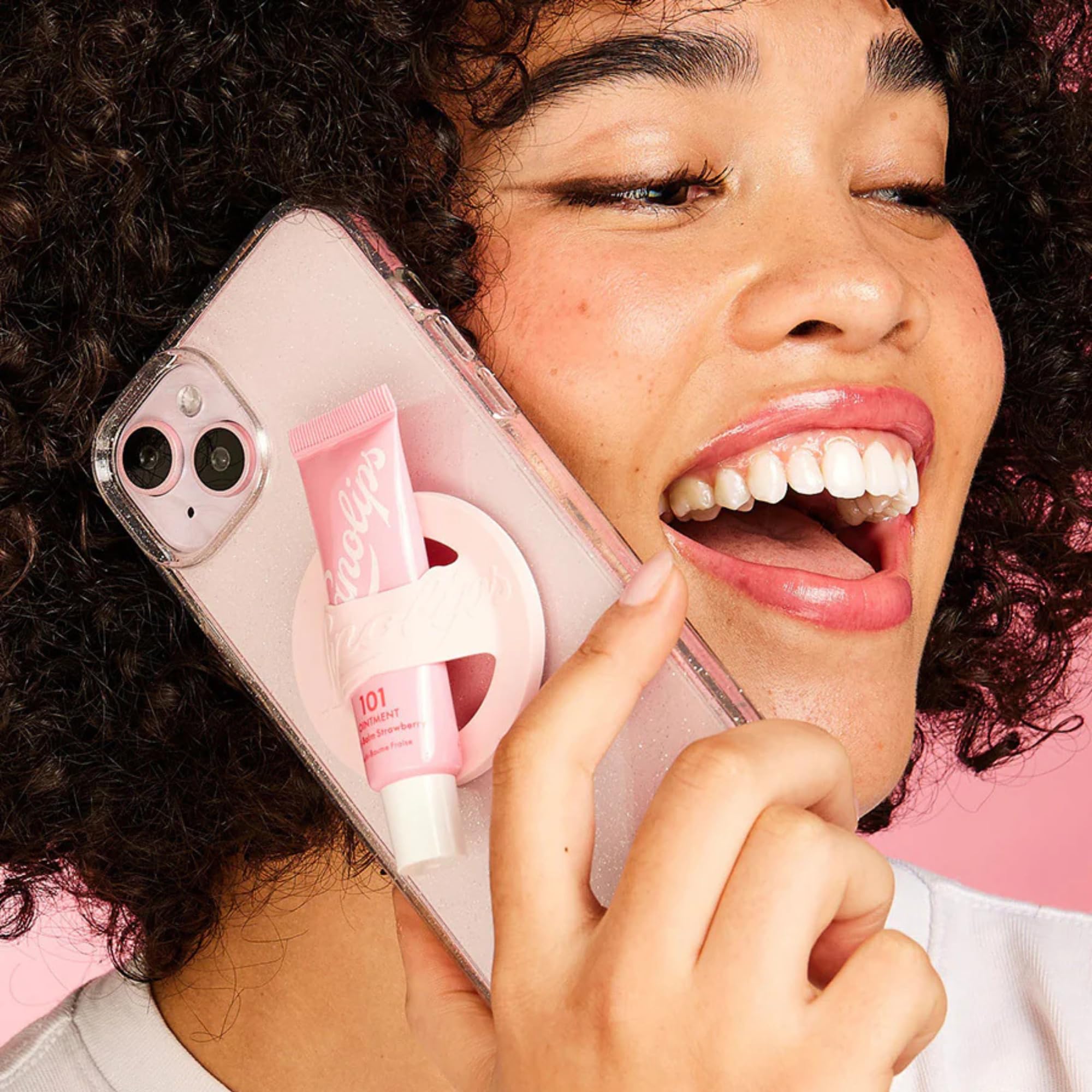 Lanolips 101 Ointment Strawberry & Lip Phone Holder