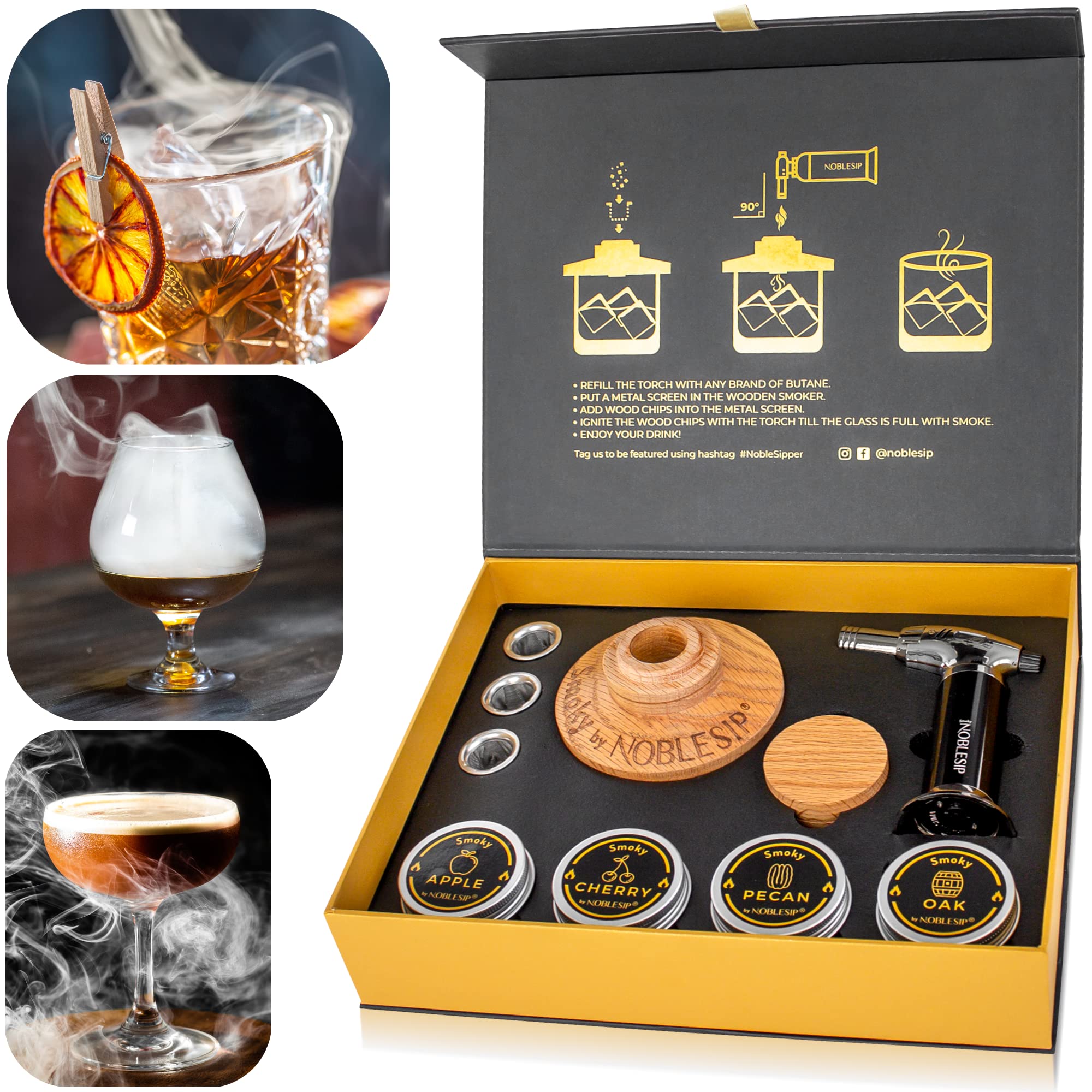 Old Fashioned Whiskey Smoker 𝗣𝗥𝗘𝗠𝗜𝗨𝗠 Kit - Smoky by NOBLESIP