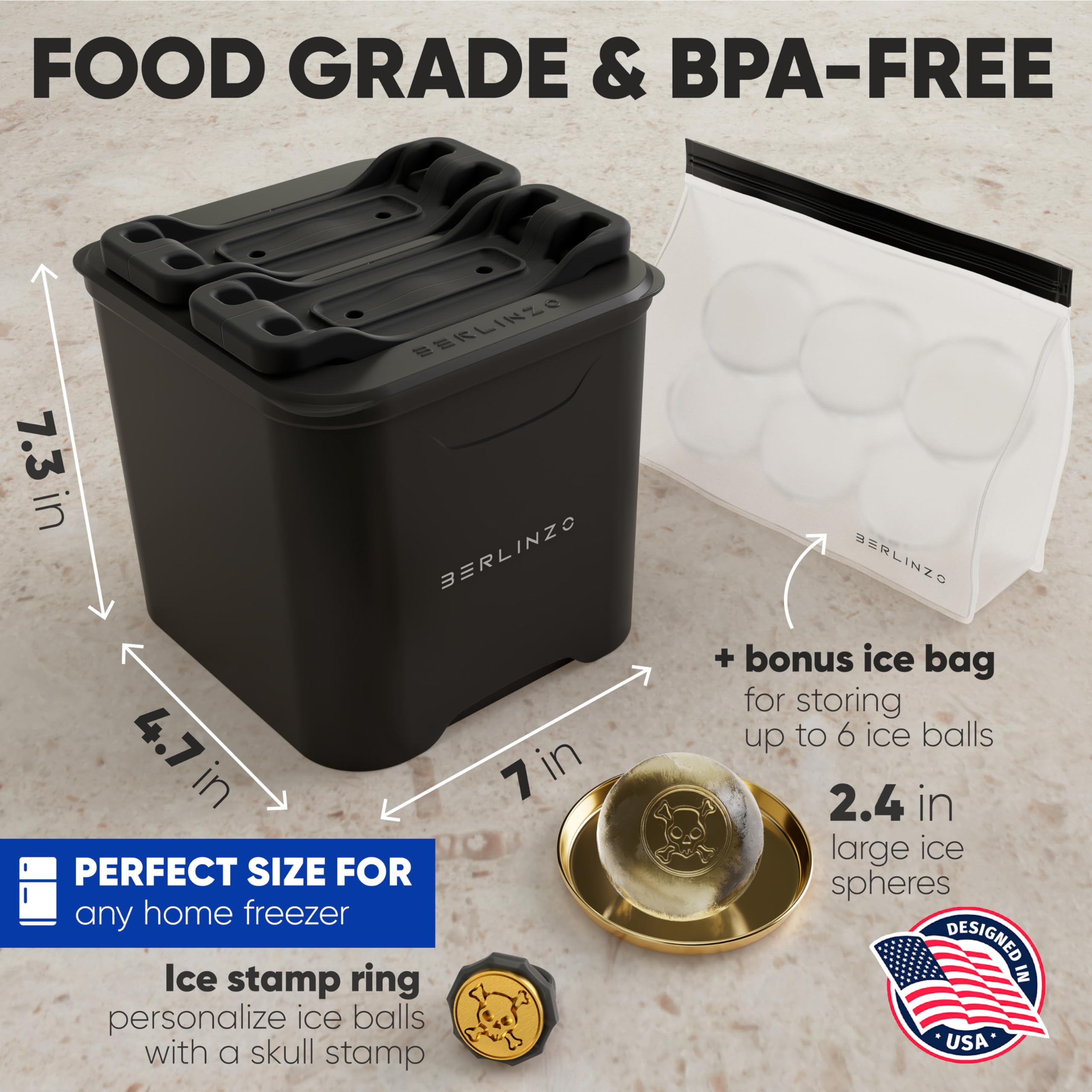 Berlinzo Premium Clear Ice Ball Maker