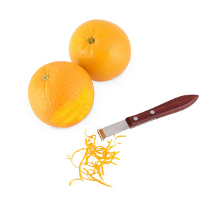 Viski Citrus Zester, Acacia Wood Handle, Lemon Zester Bar Tool