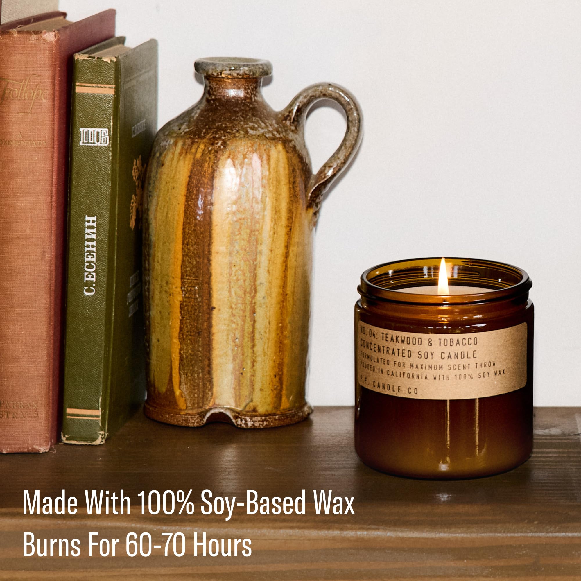 P.F. Candle Co. Teakwood & Tobacco Classic Large Concentrated Scented Soy Wax Candle