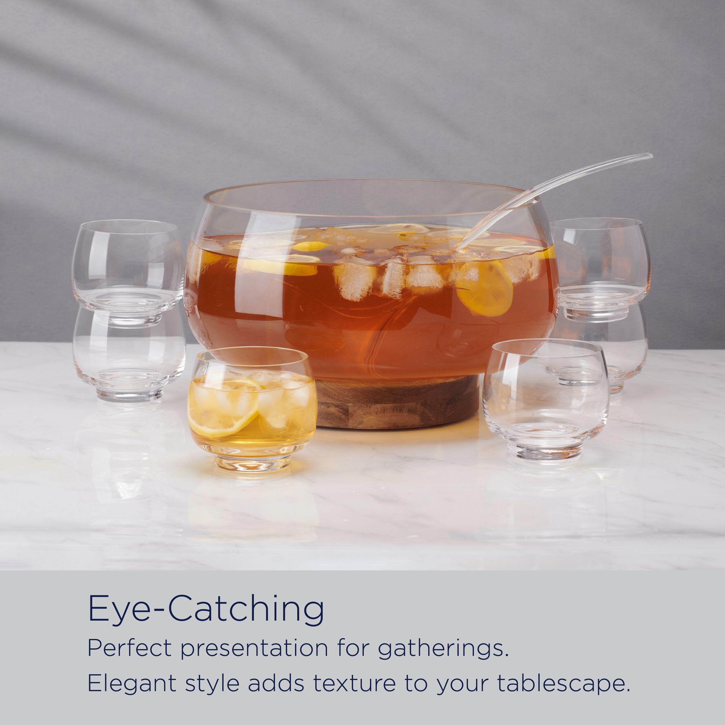 Mikasa Glenwood Party Punch Bowl Set with Punch Cups and Ladle, 8 Piece