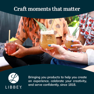 Libbey Tiki Pineapple Glasses Set of 4