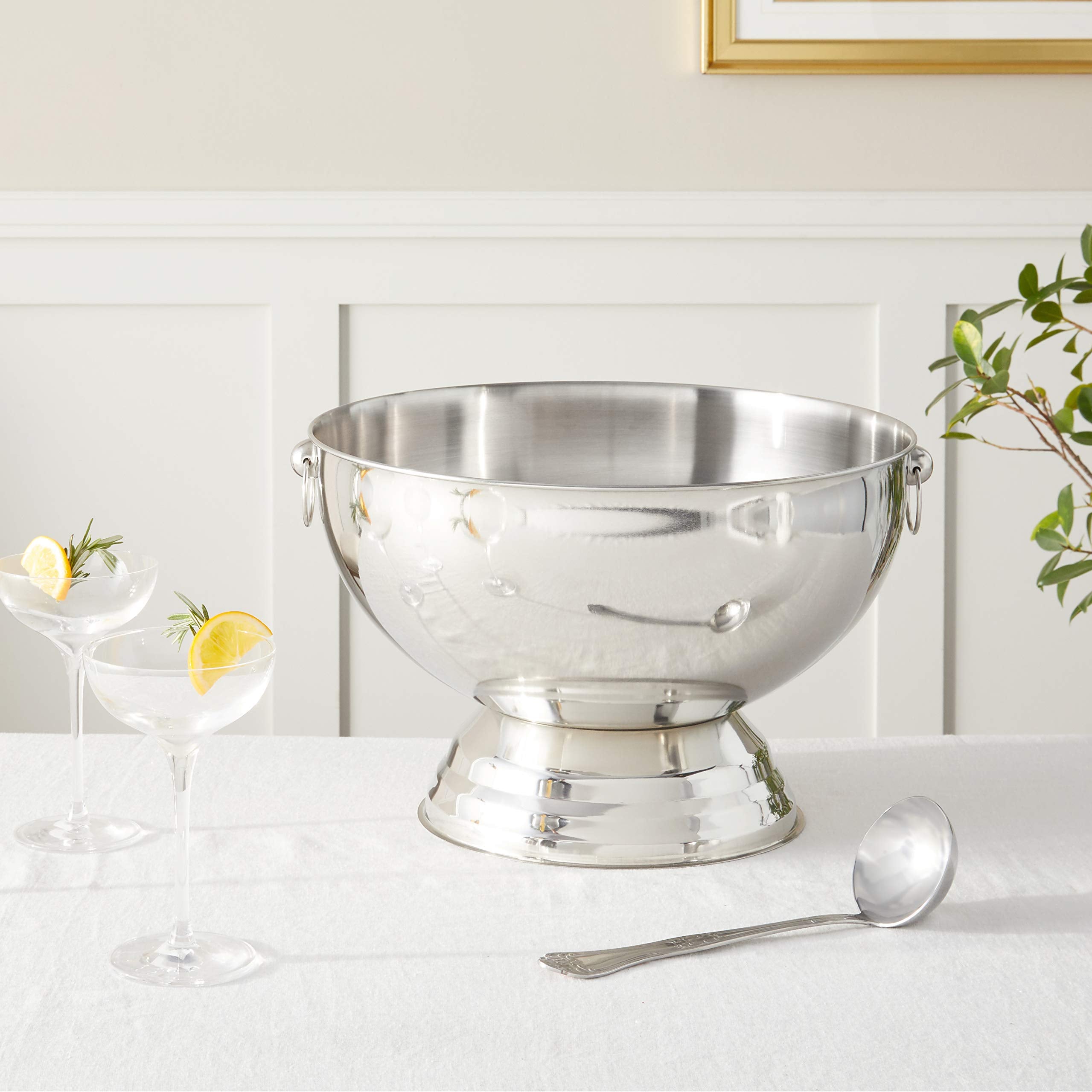 Winco SPB-35 Stainless Steel Punch Bowl with Handle