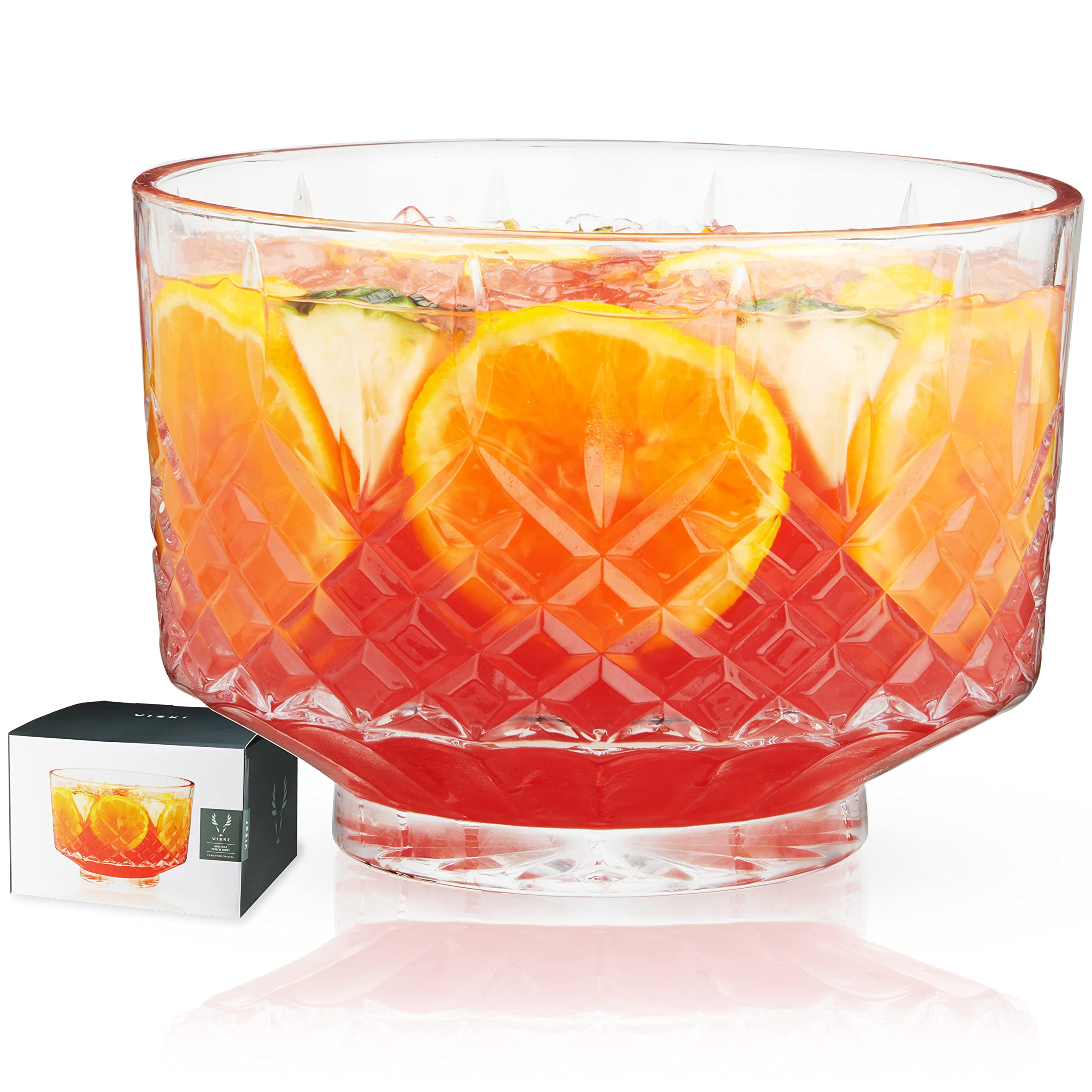 Viski Admiral Crystal Punch Bowl