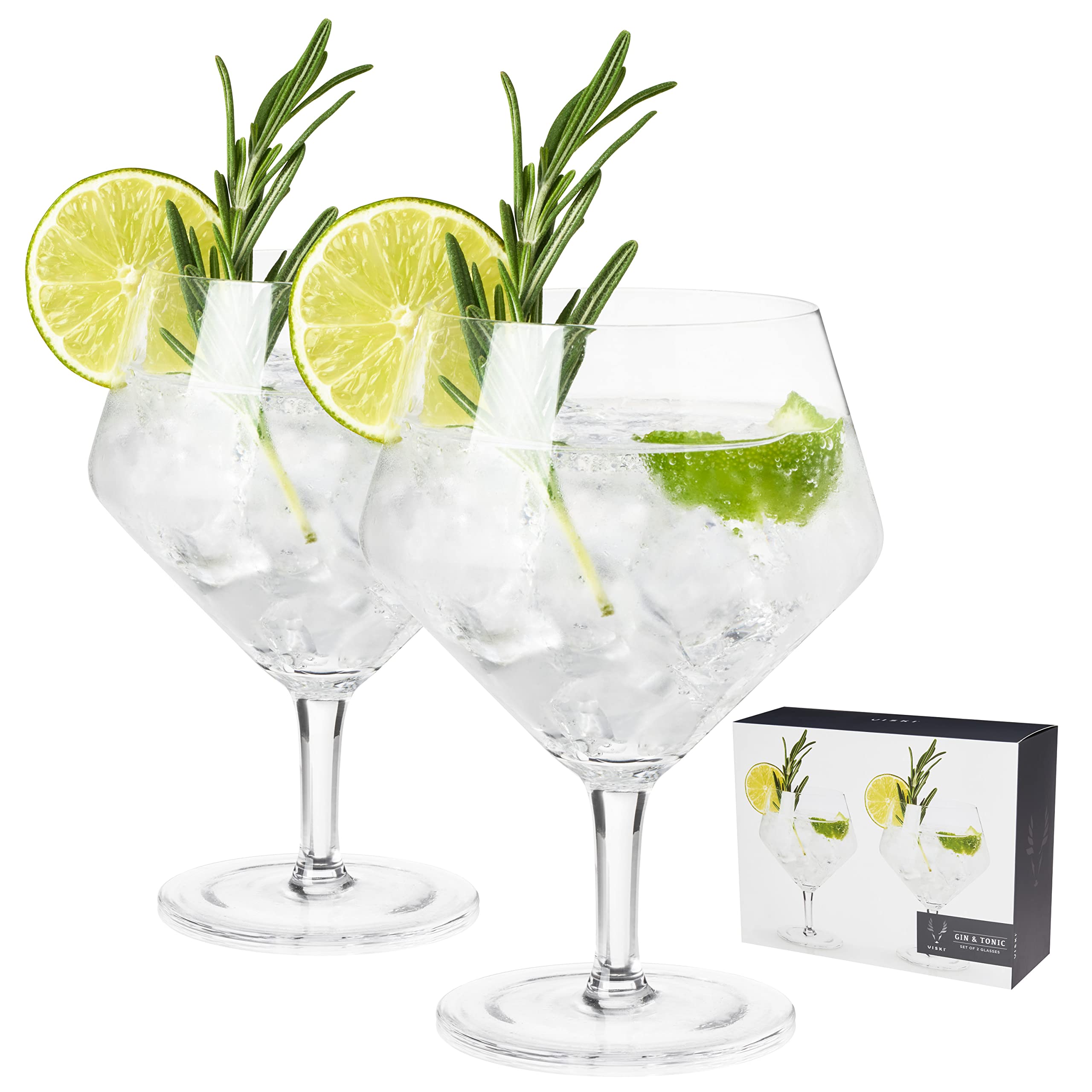 Viski Angled Stemmed Gin & Tonic Glasses