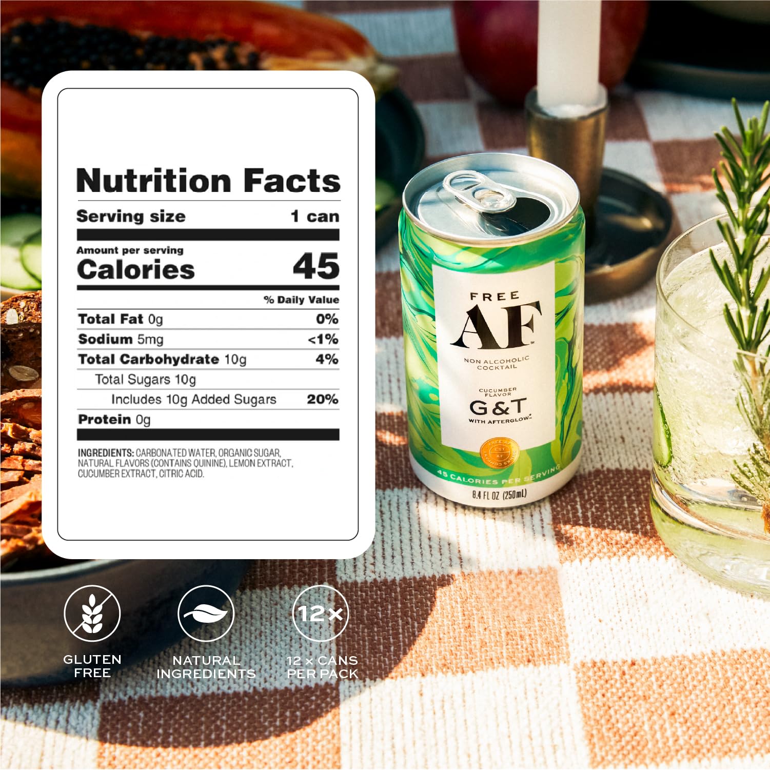 FREE AF Non-Alcoholic Drinks Cucumber G&T