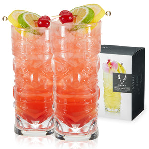 Viski Pacific Tropical Tiki Glasses Set of 2