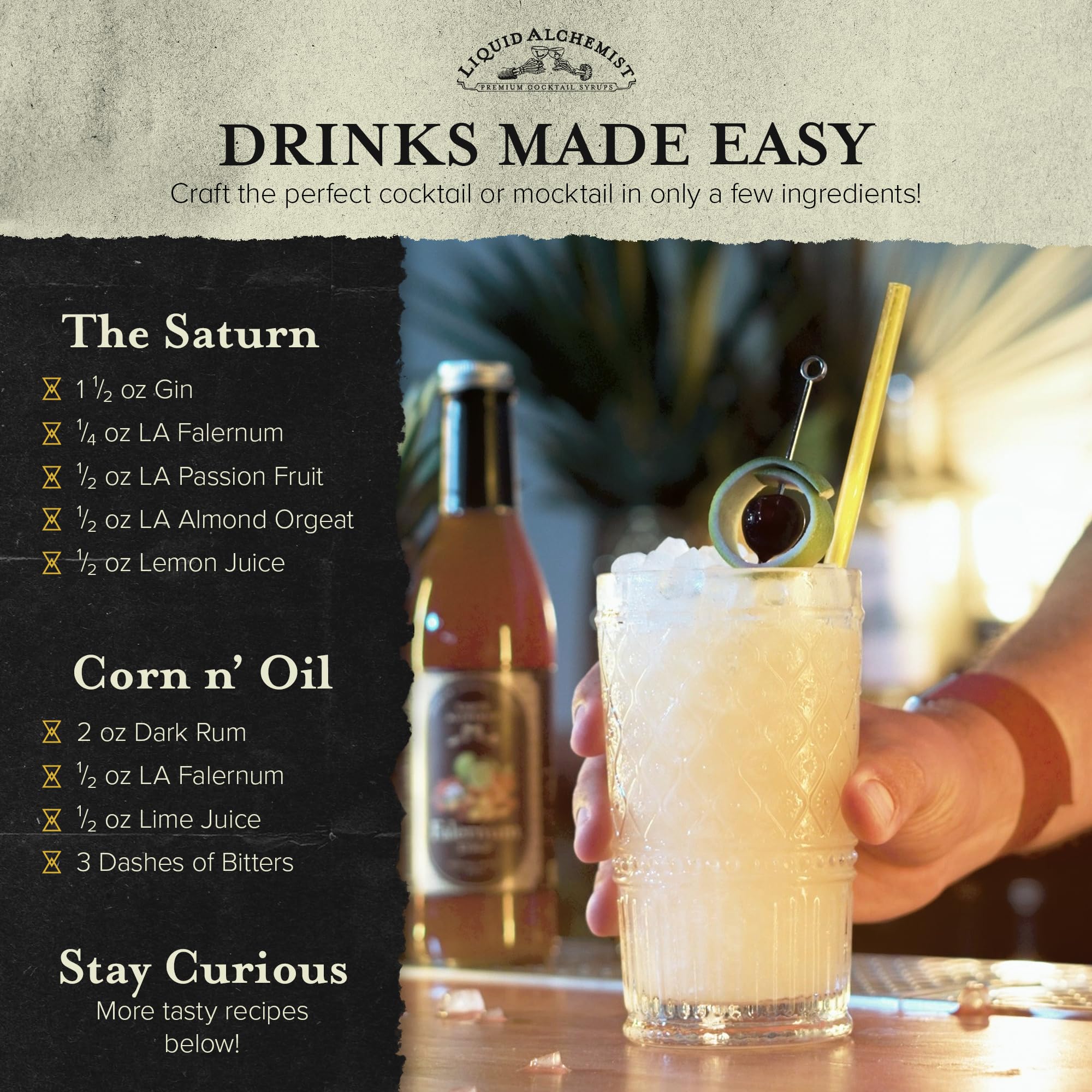 Liquid Alchemist Falernum Syrup for Cocktails