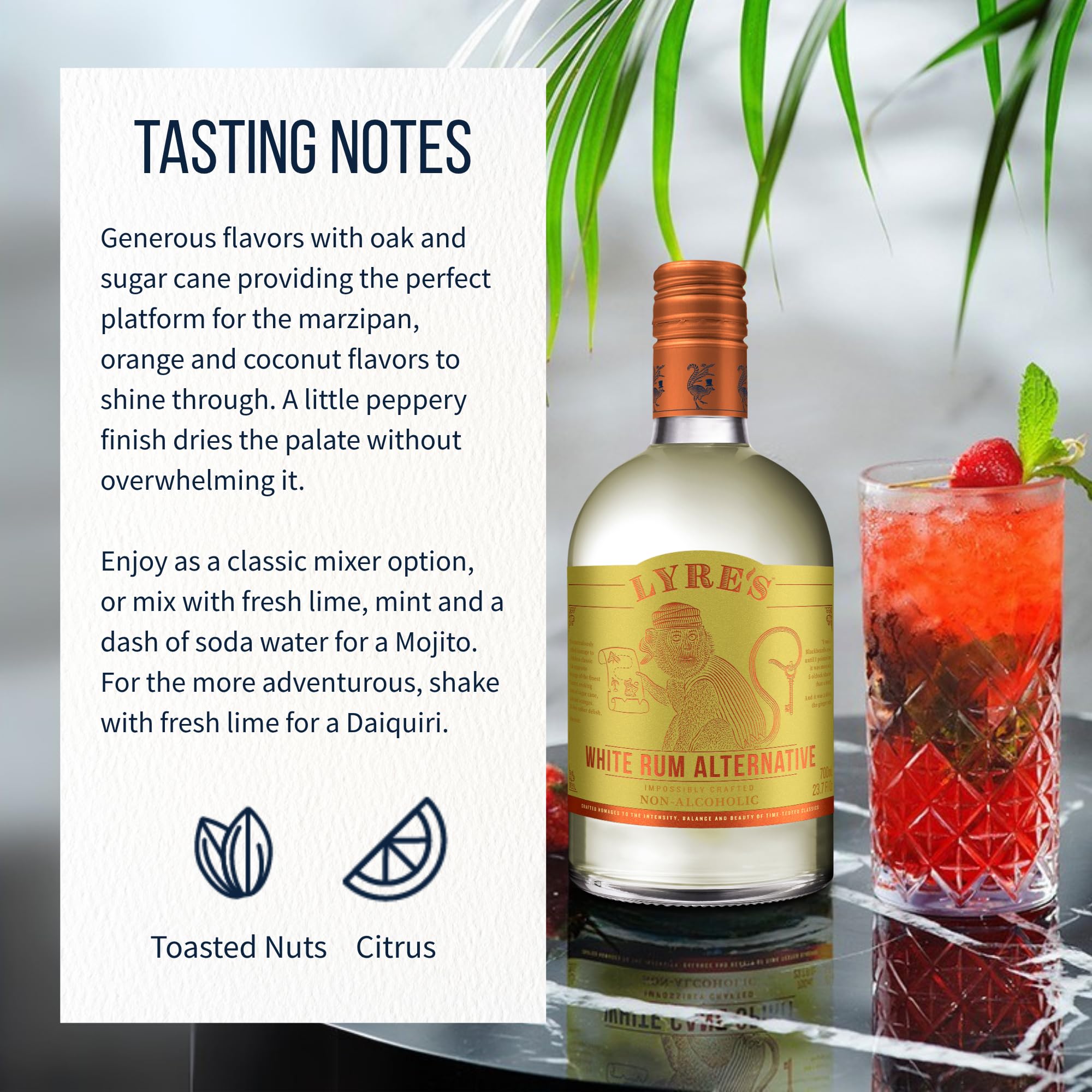 Lyre's White Rum Alternative Premium Non Alcoholic Spirits