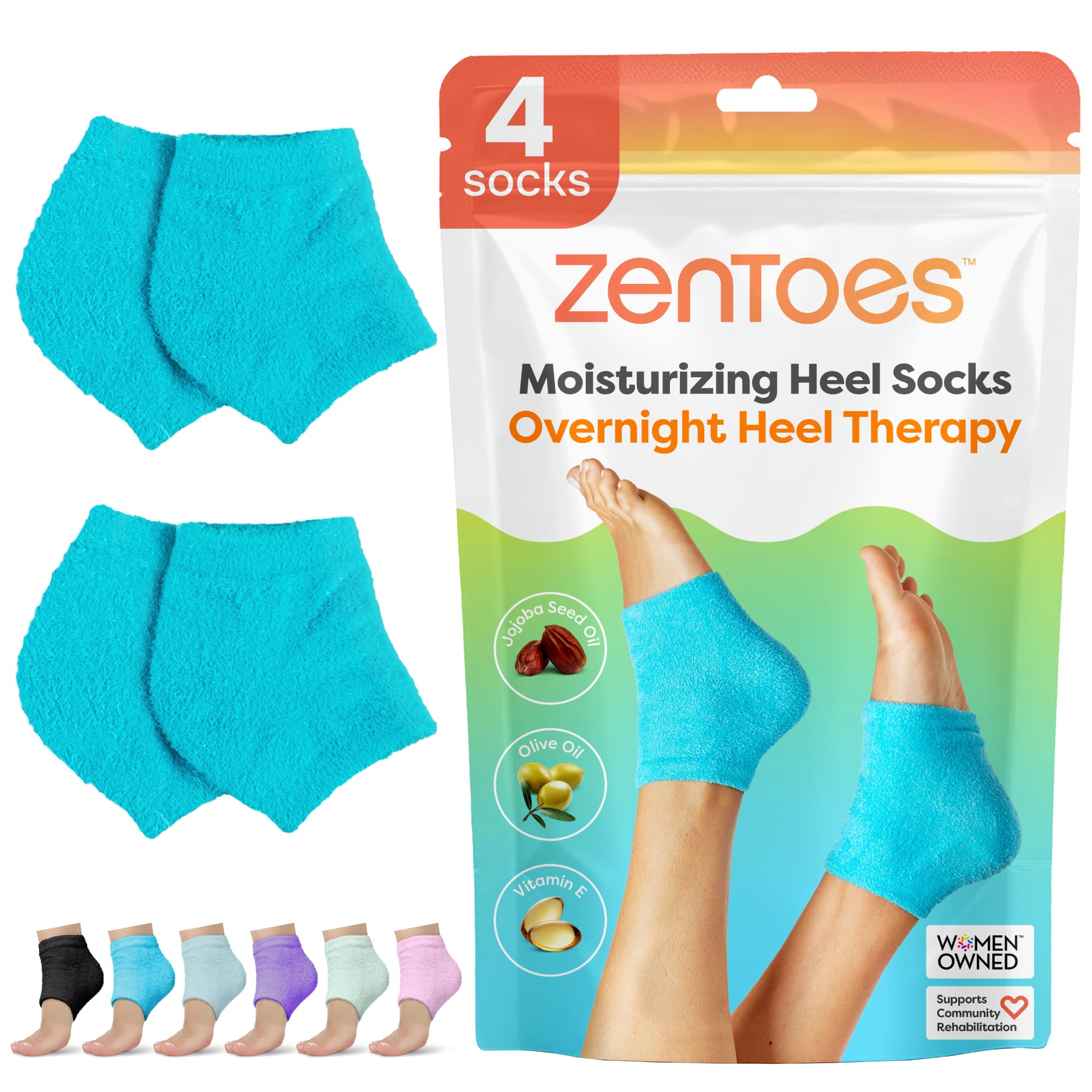 ZenToes Moisturizing Socks for Cracked Heel Treatment