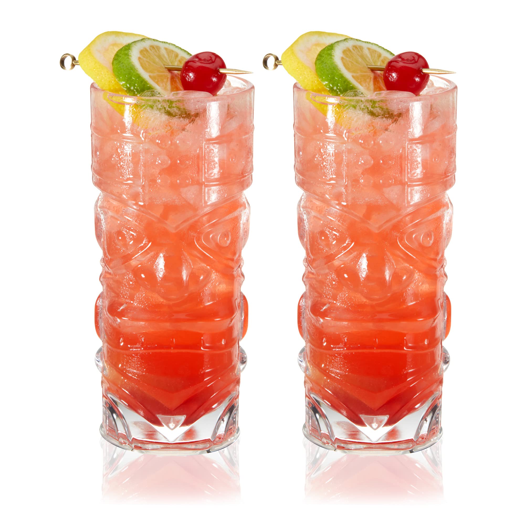 Viski Pacific Tropical Tiki Glasses Set of 2