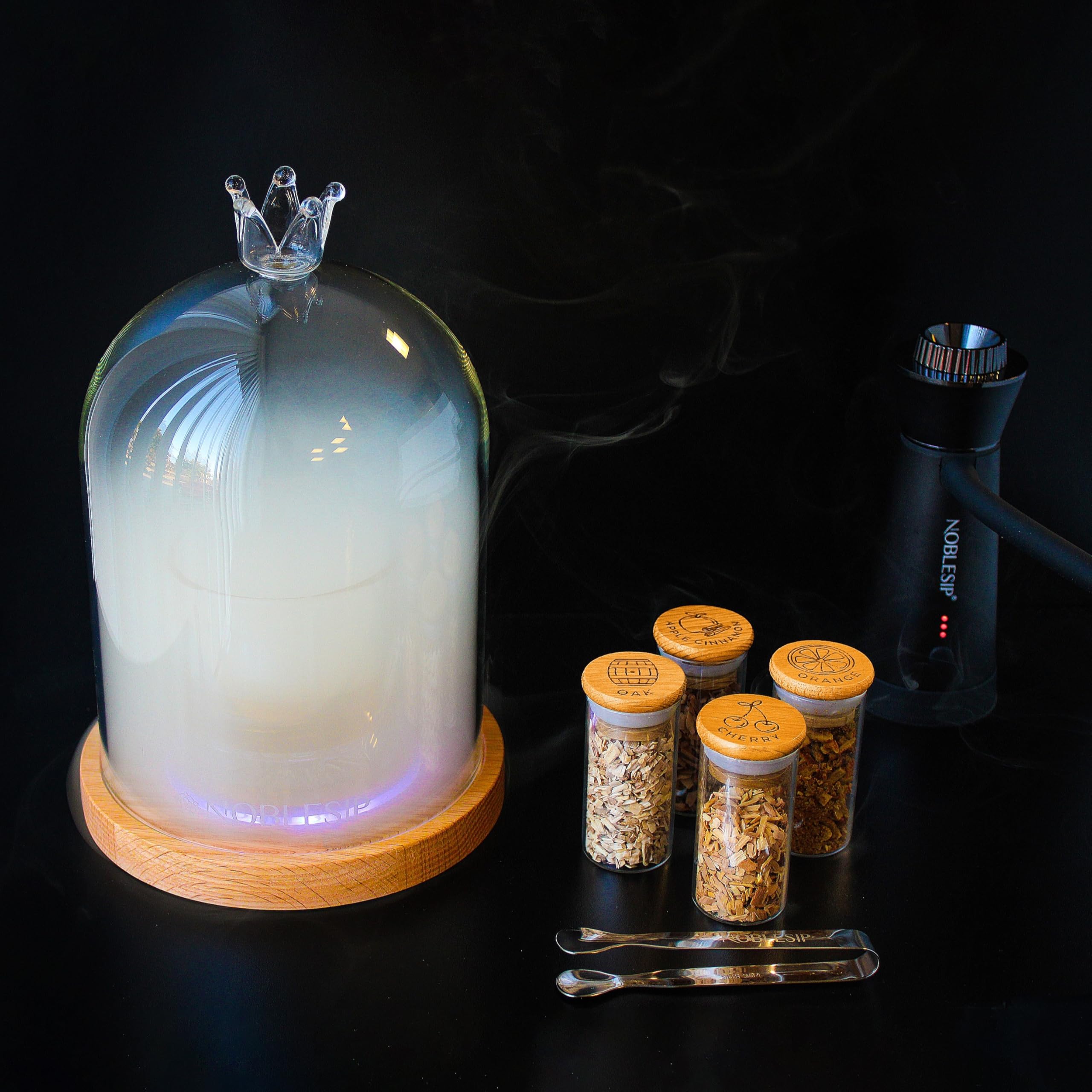 NOBELSIP Cocktail Smoker Kit with Glass Dome