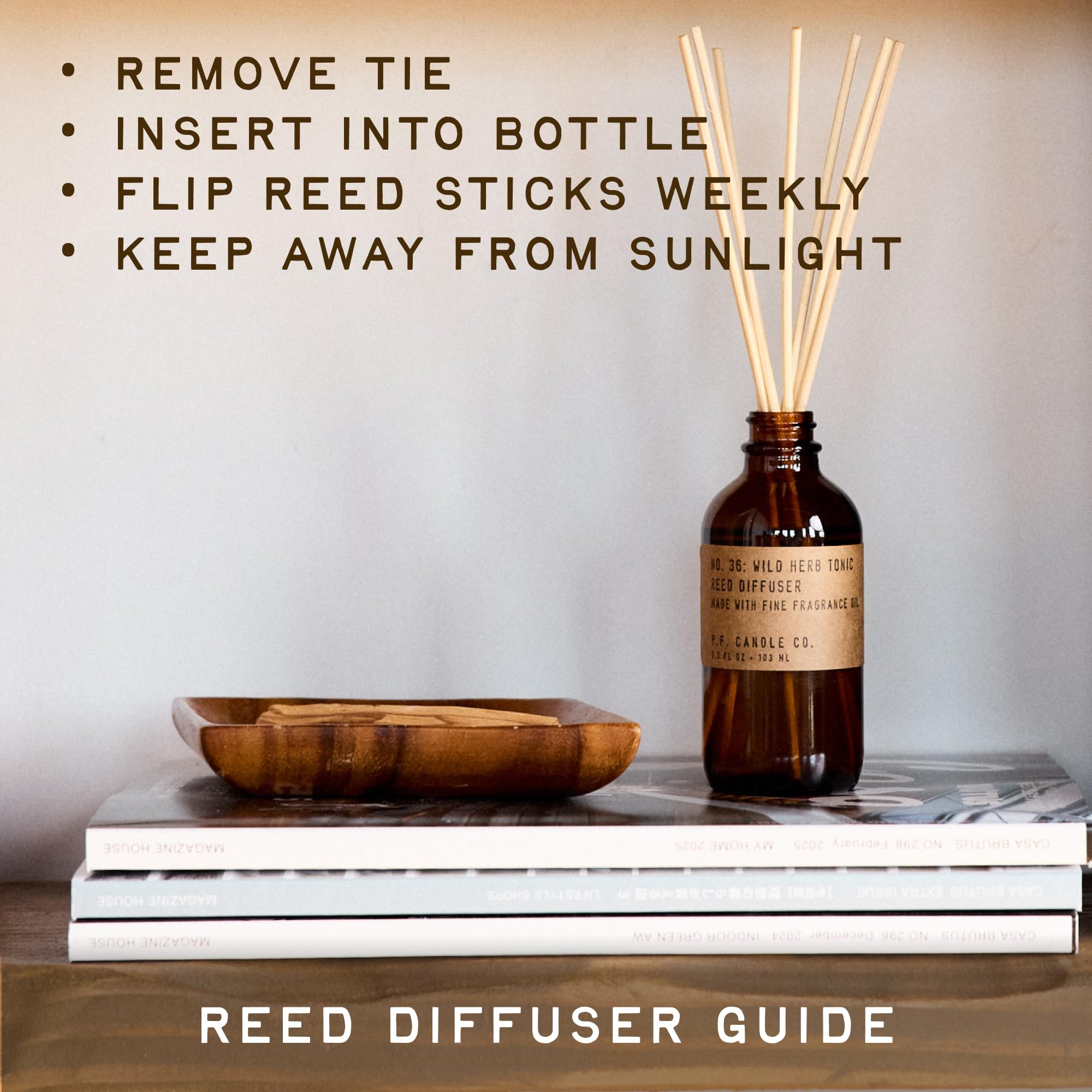 P.F. Candle Co. Ojai Lavender Classic Scented Rattan Reed Diffuser