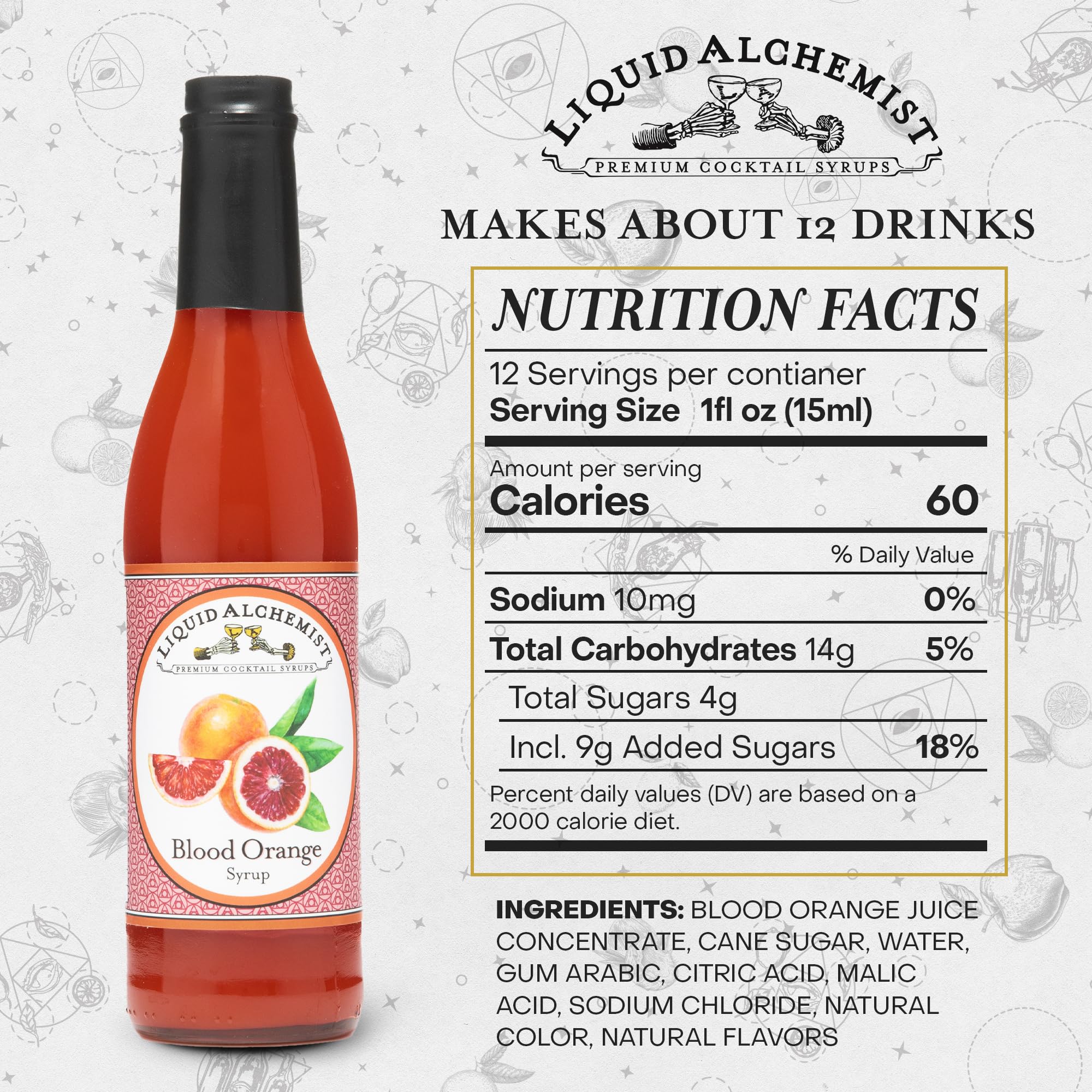 Liquid Alchemist Blood Orange Syrup for Cocktails