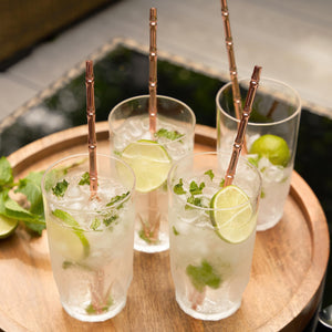 Viski Stainless Cocktail Straws - Reusable Copper Straws