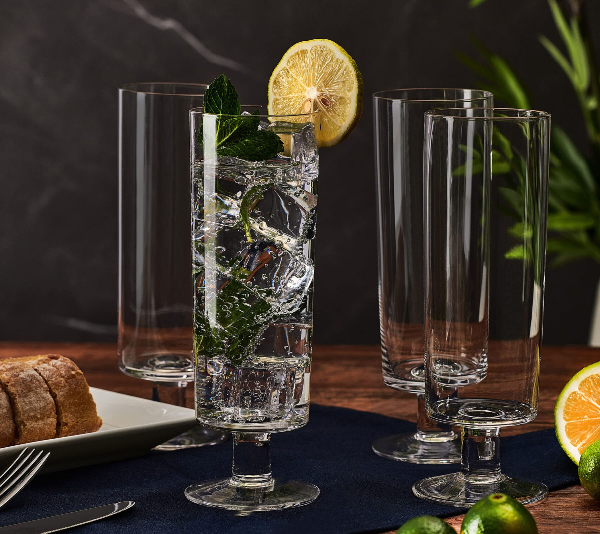 Mikasa Craft Cocktail Set of 4 Spritzer Champagne Prosecco Wine Flute Glasses, 9.5-Ounce, Clear