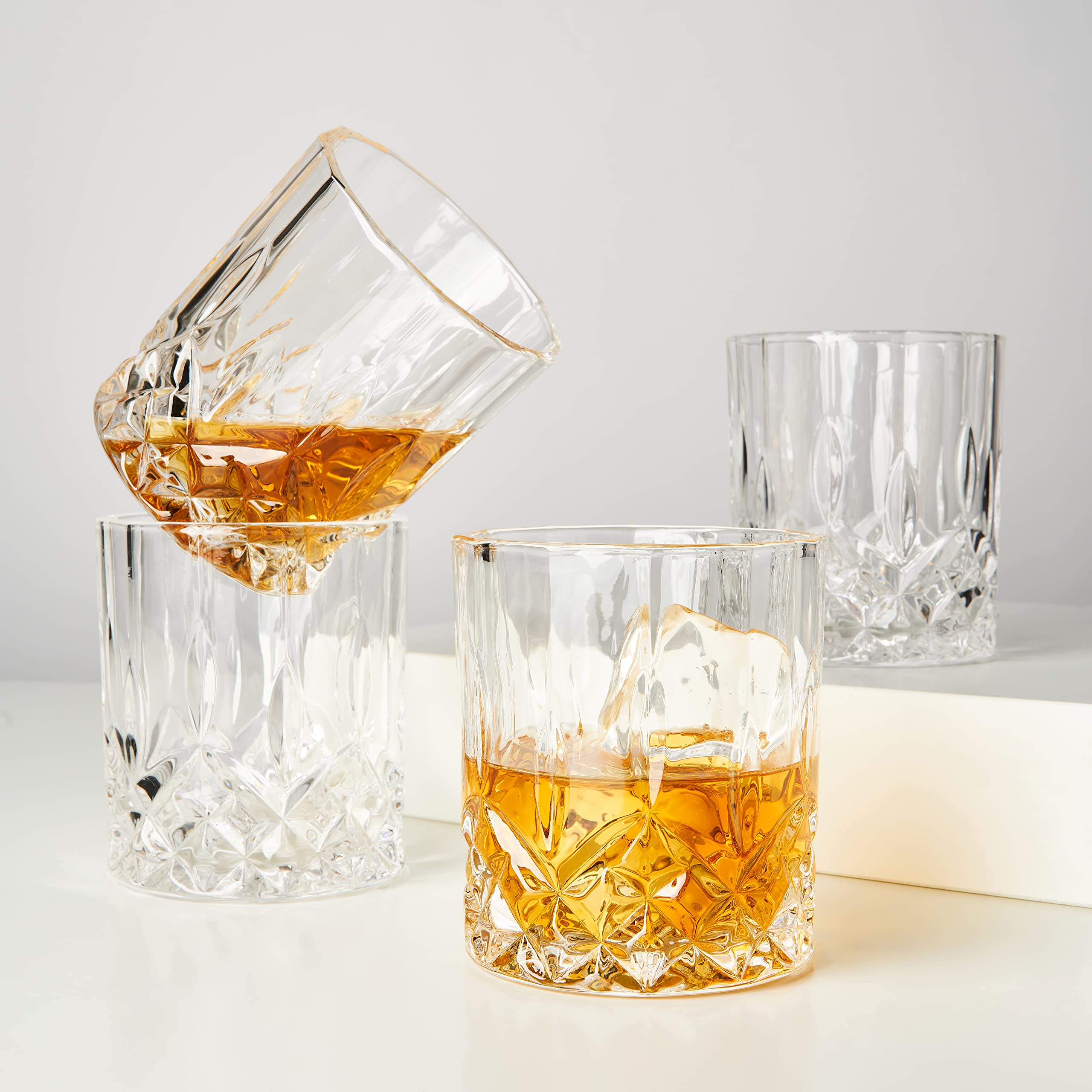 Viski Admiral Crystal Whiskey Tumbler Set of 4