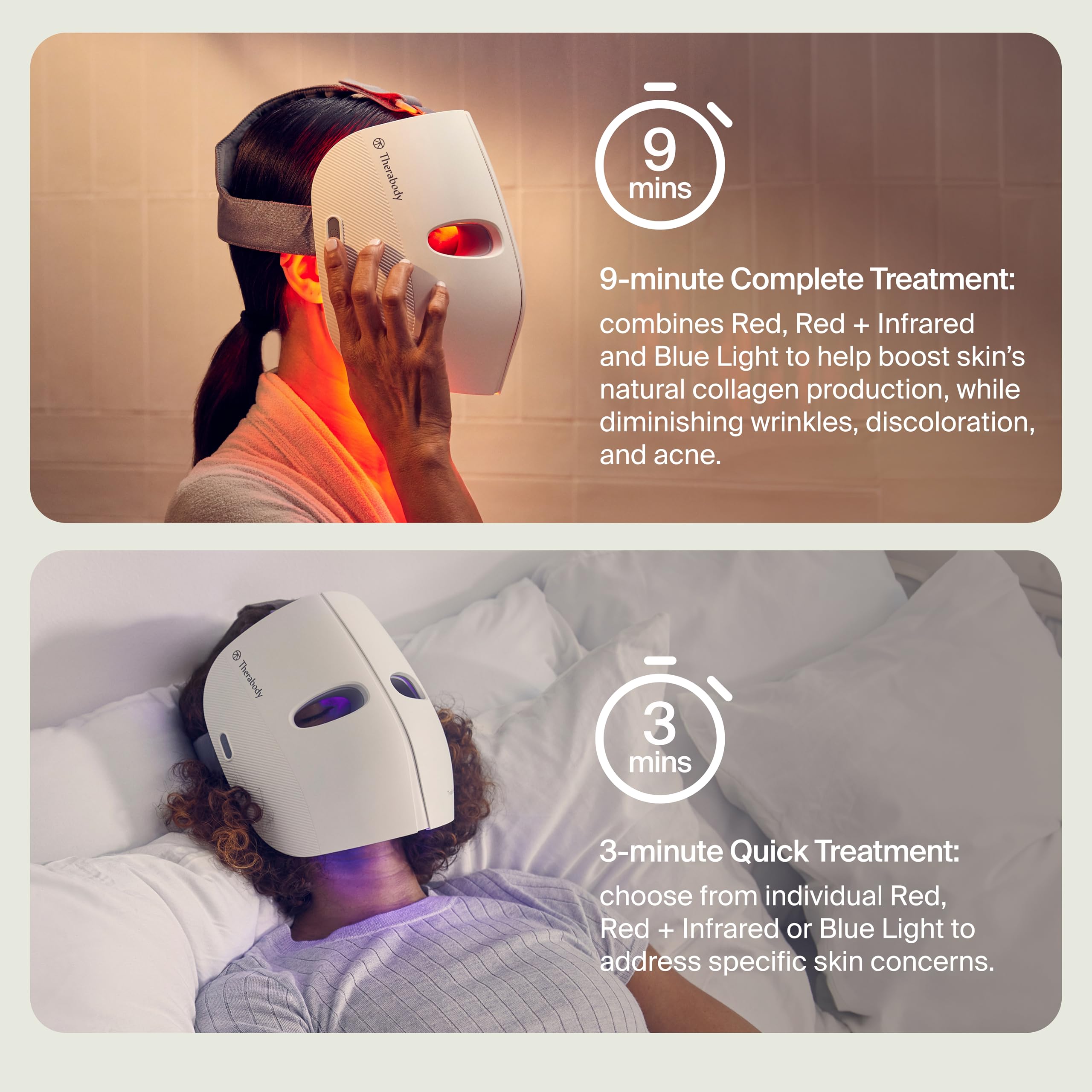 TheraFace Mask LED Light Therapy Skin Care Face Mask with Vibrating Massage