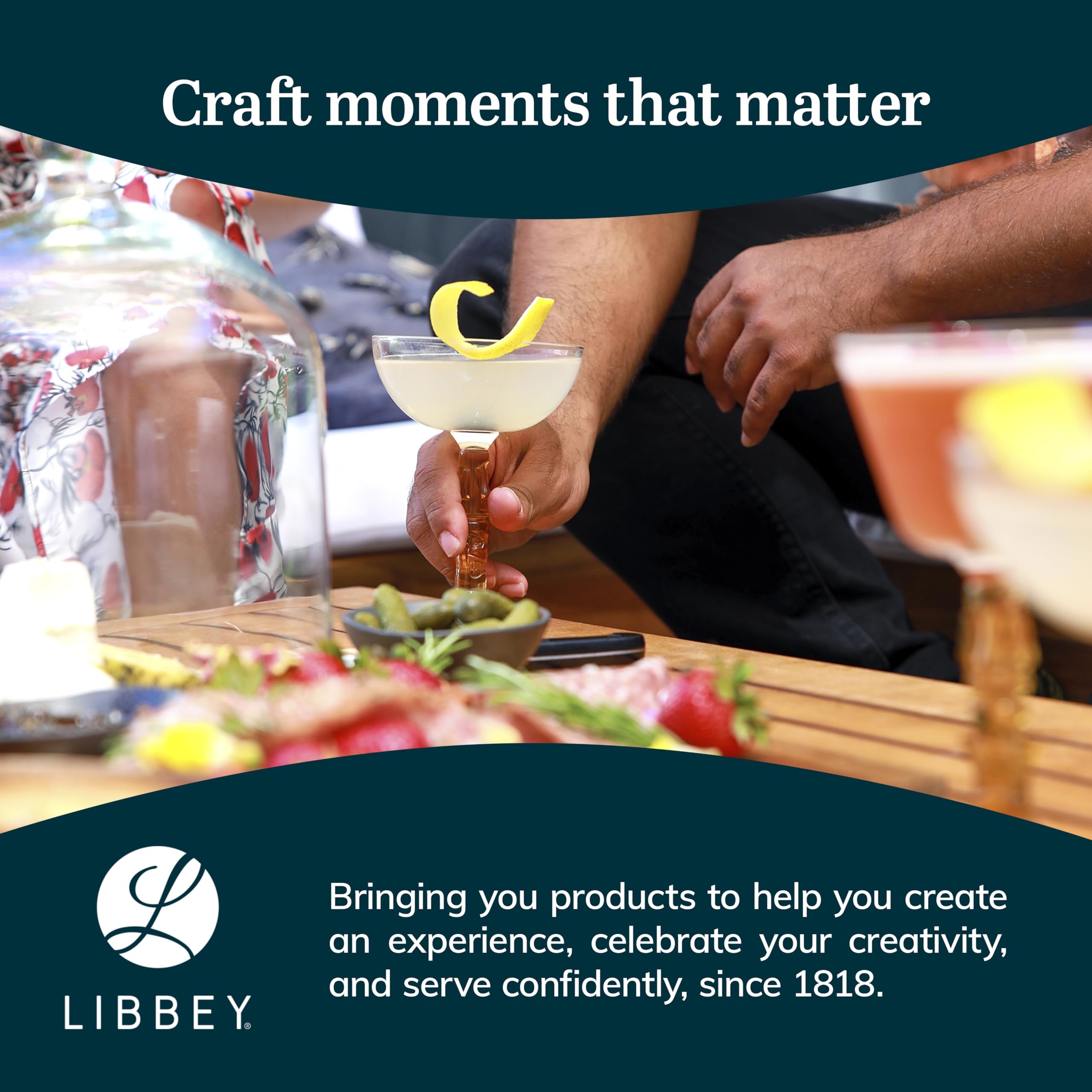 Libbey Tiki Coupe Cocktail Glasses, 8.5-ounce, Set of 4