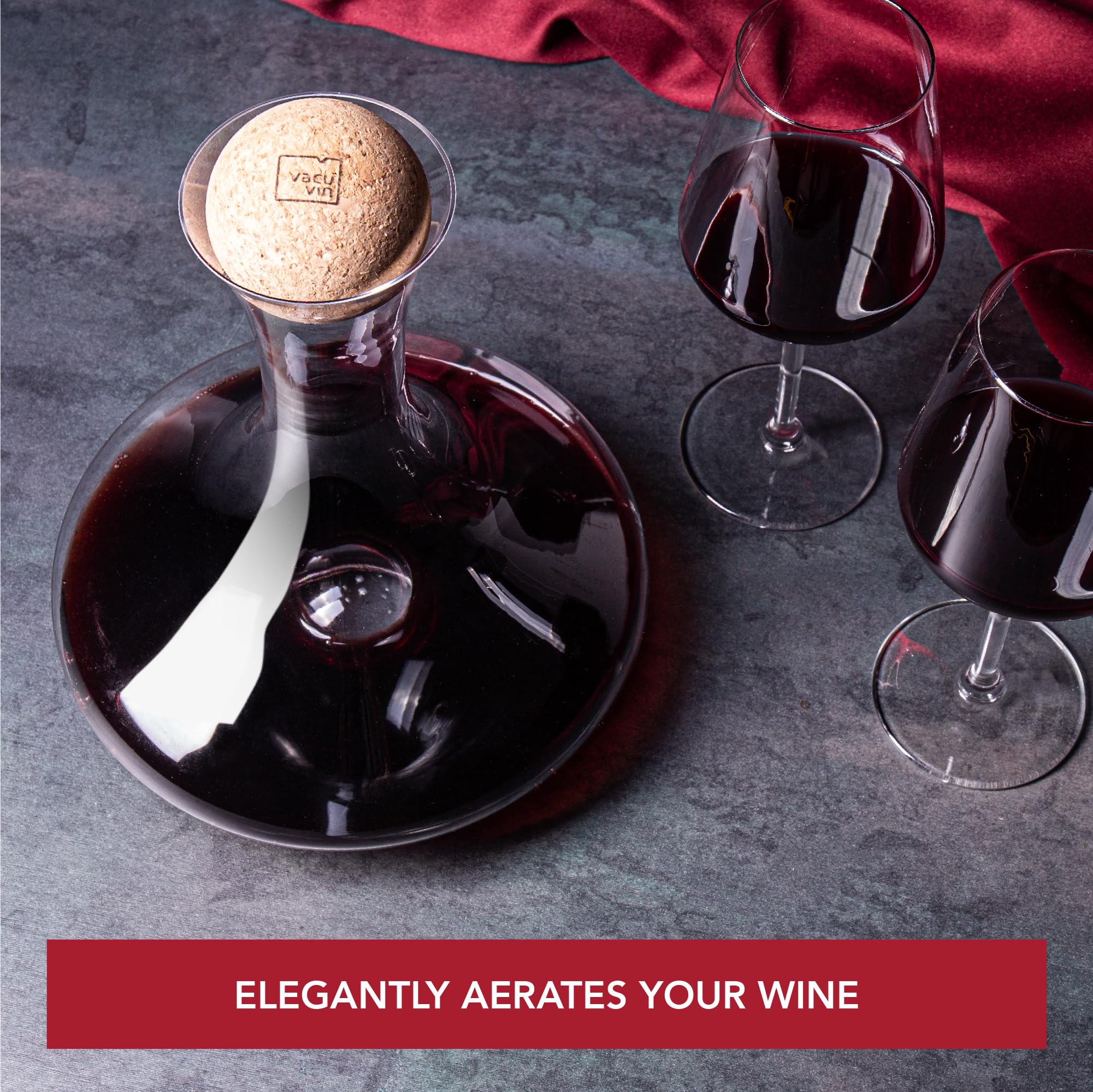 Vacu Vin Wine Decanter – Elegant Glass Carafe for Aerating Red Wine