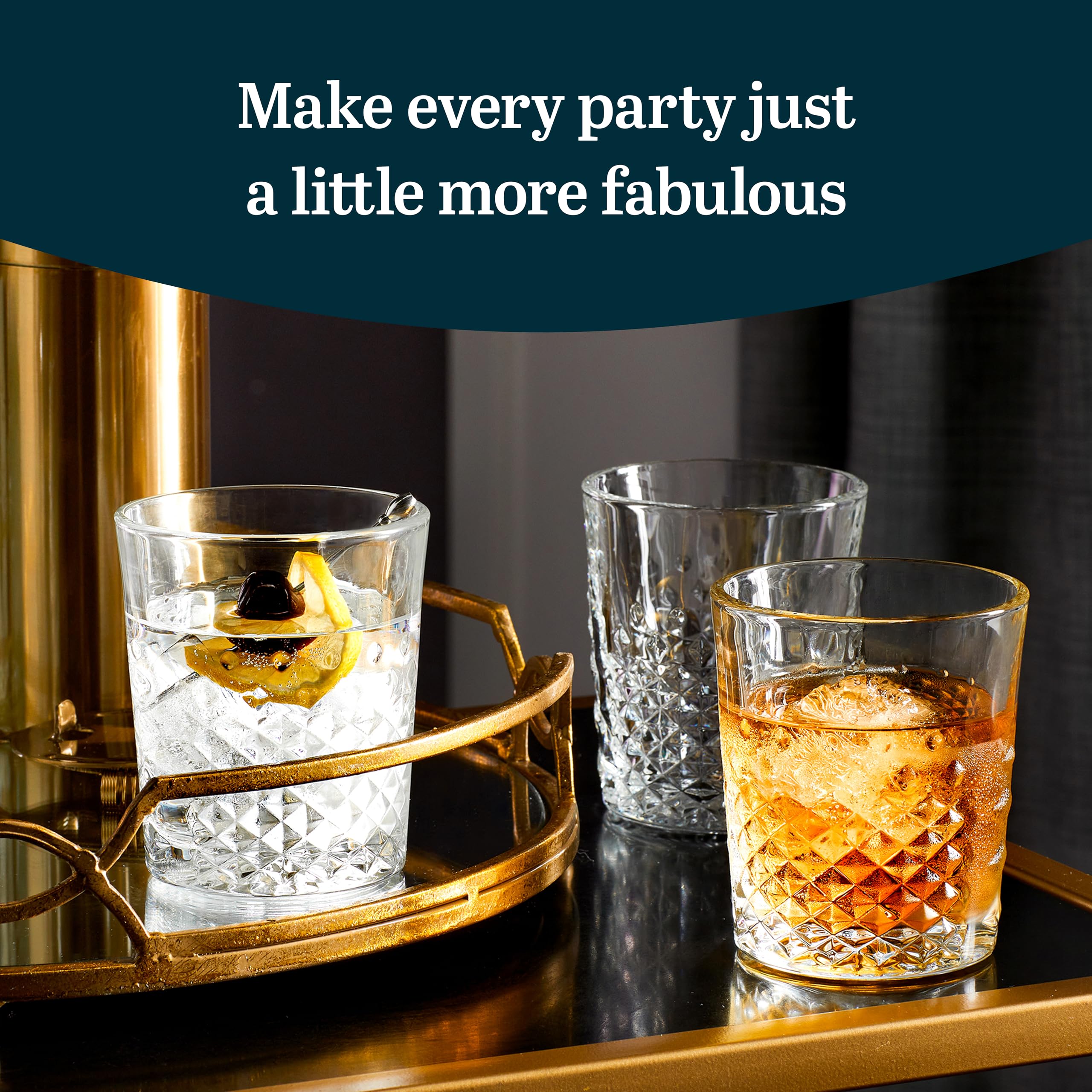 Libbey Carats Double Old Fashioned Glasses - Set of 4