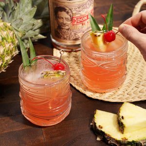 Viski Pacific Tiki Glasses Stackable Lowball DOF Tumblers Set of 2