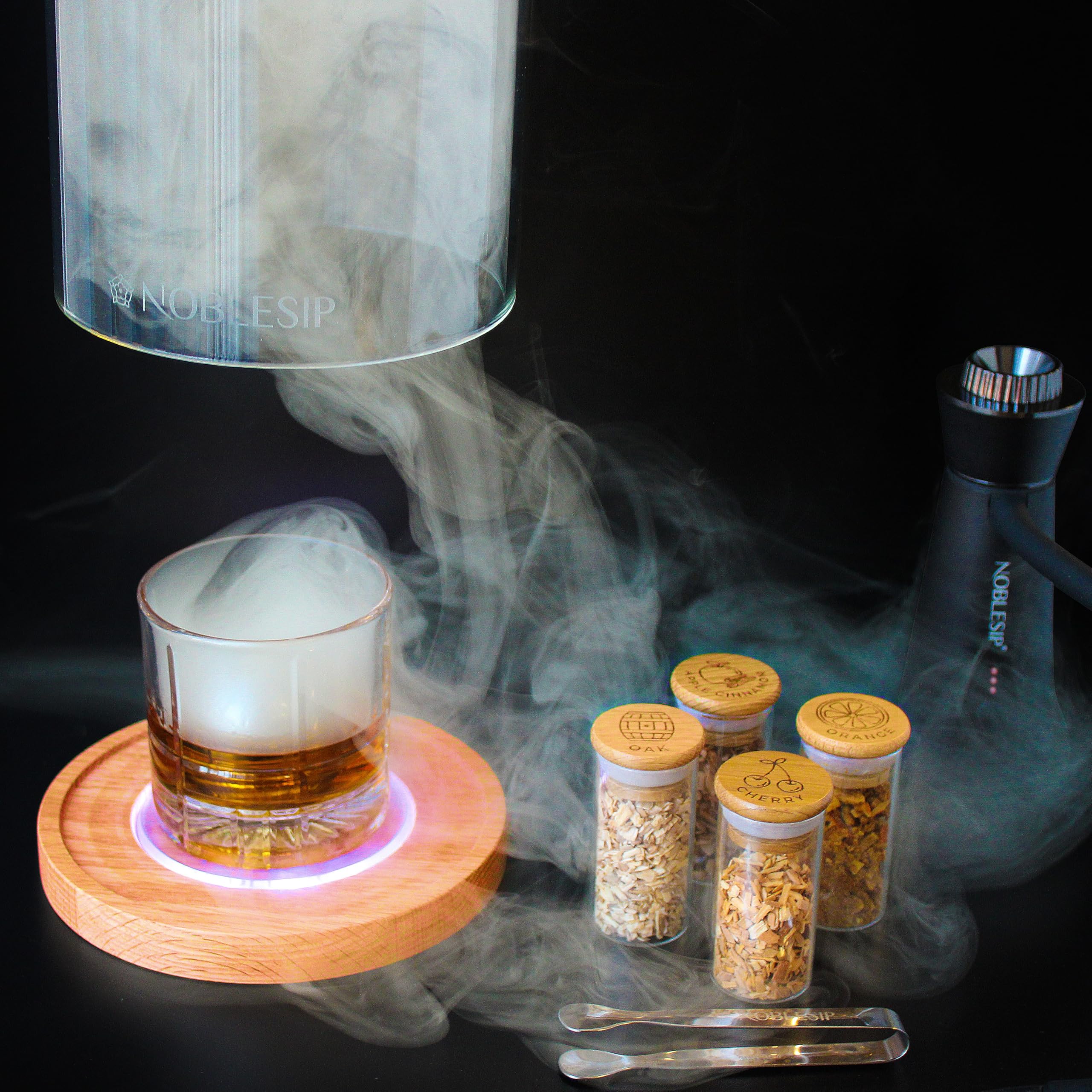 NOBELSIP Cocktail Smoker Kit with Glass Dome